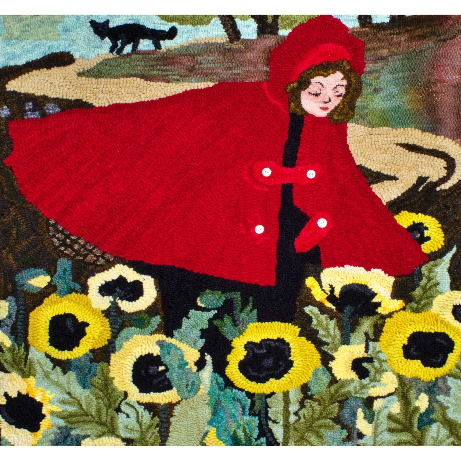 Red Riding Hood Poster, rug hooked by Pam Schmelze