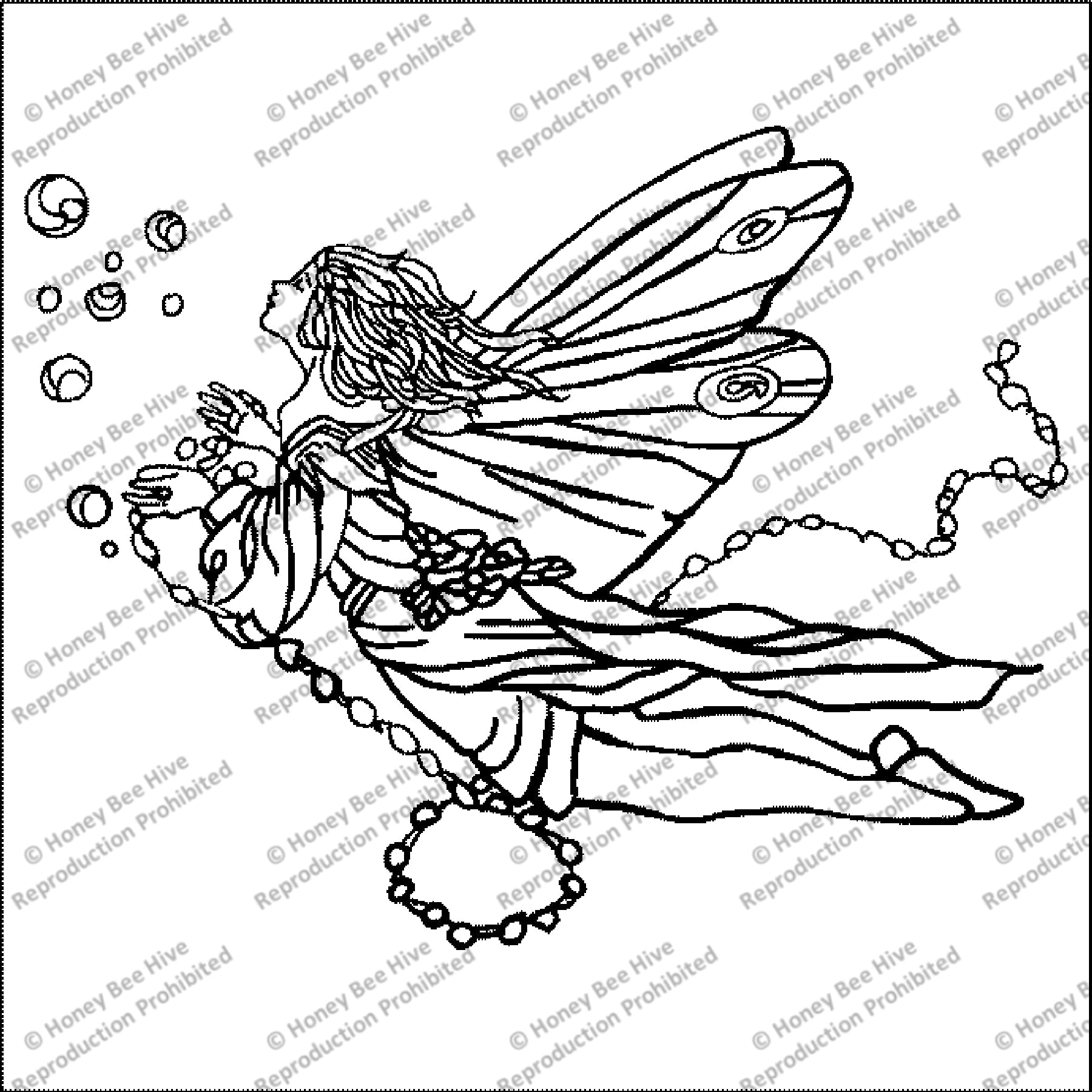 Fairy Adaptation - Bubble Fairy, rug hooking pattern