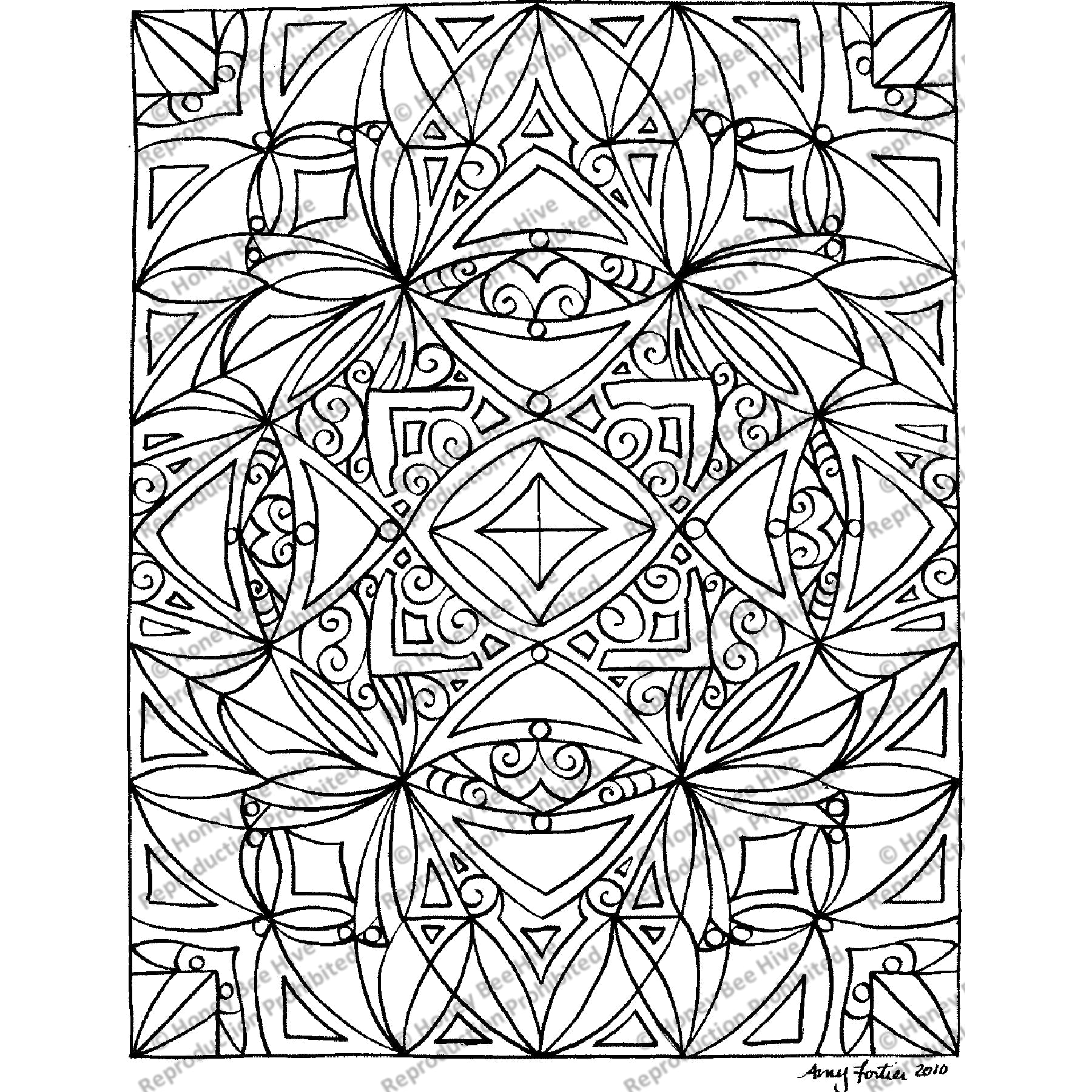 Chiroptera, rug hooking pattern
