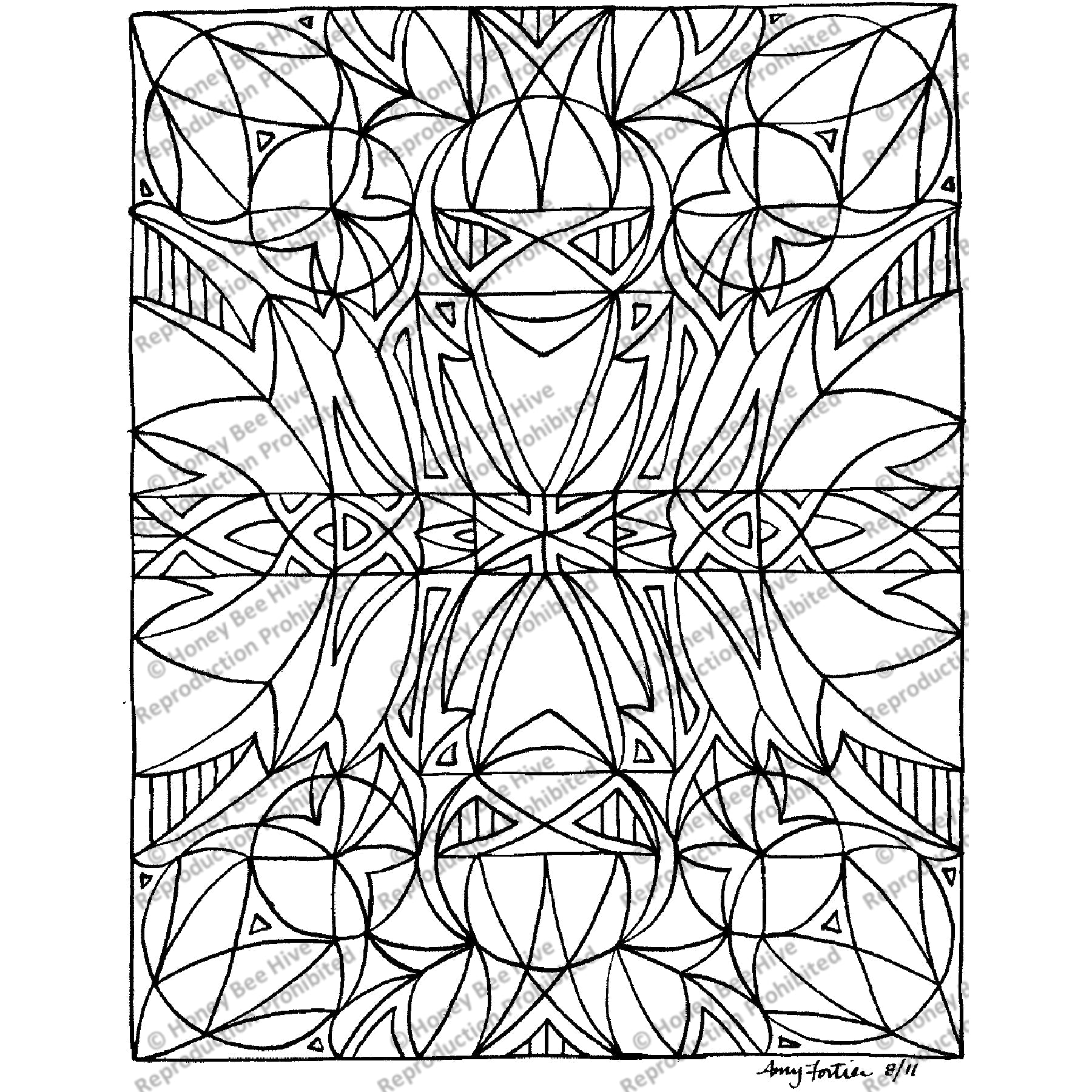 Mariposa, rug hooking pattern