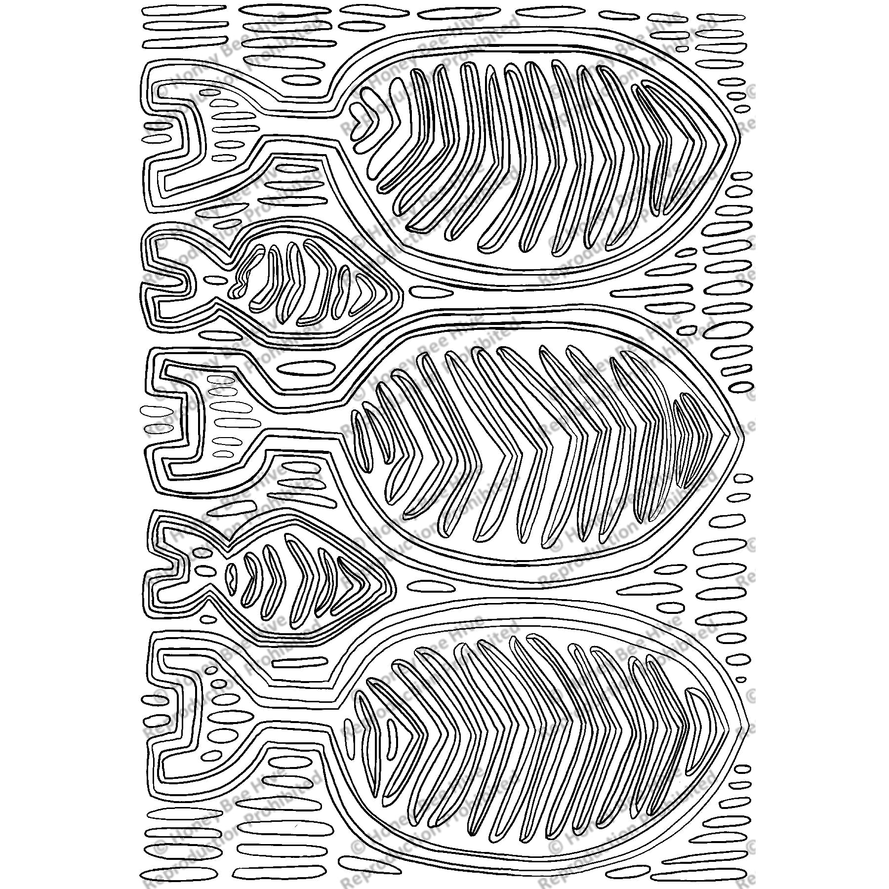 Mola Tree, rug hooking pattern