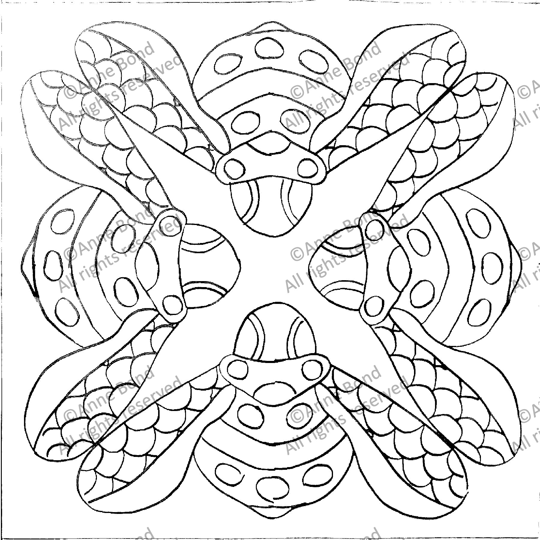 Bee Friends, rug hooking pattern