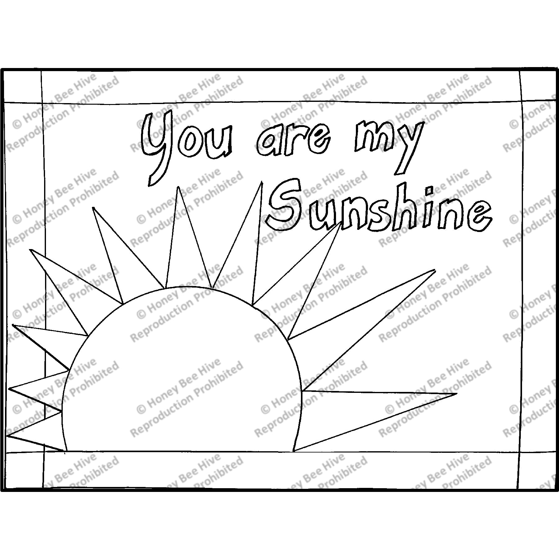 You are my Sunshine, rug hooking pattern