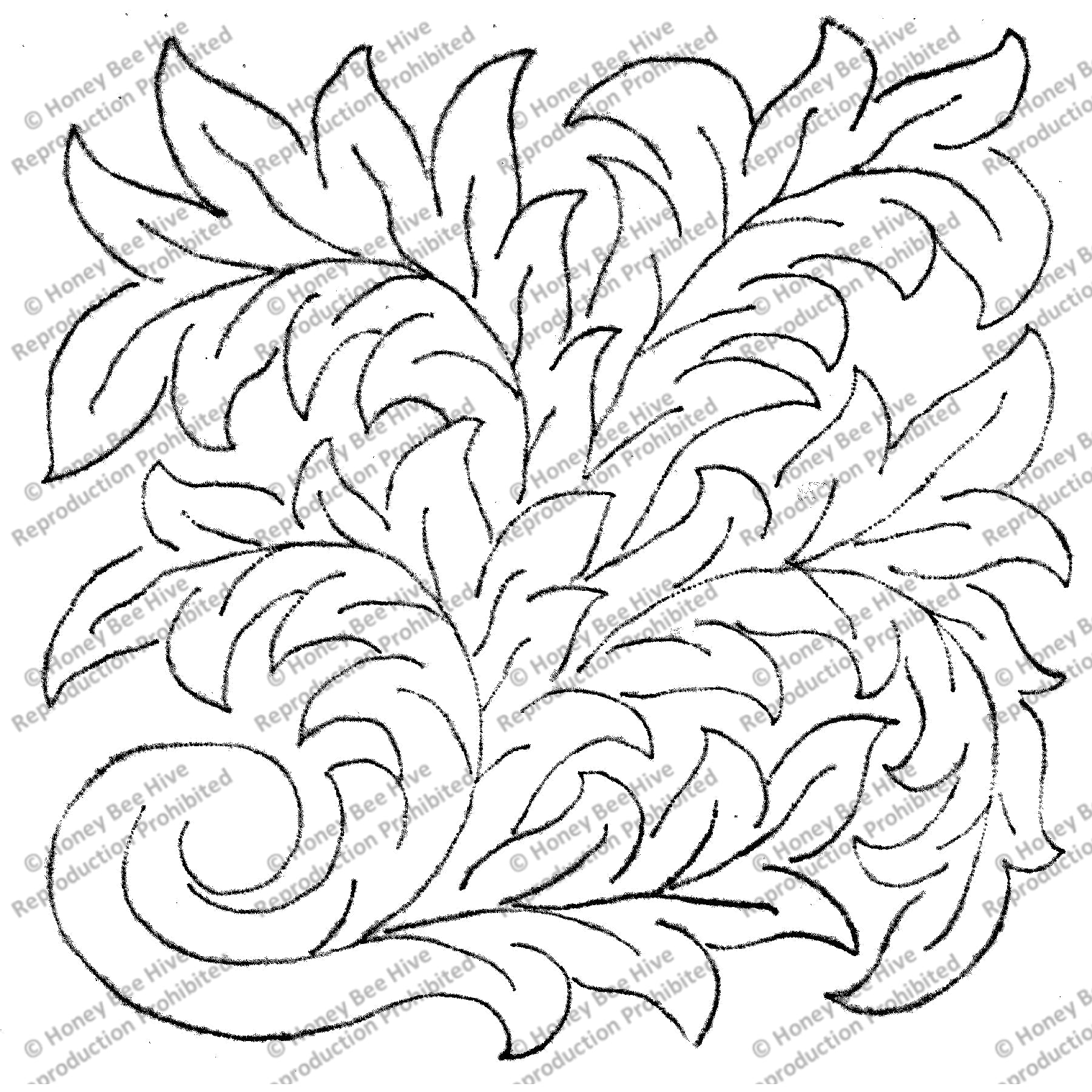 Scrolls/Practice, rug hooking pattern