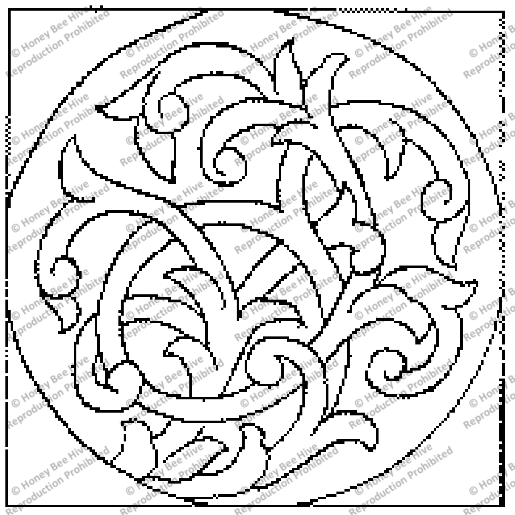 Twisted Scroll, rug hooking pattern