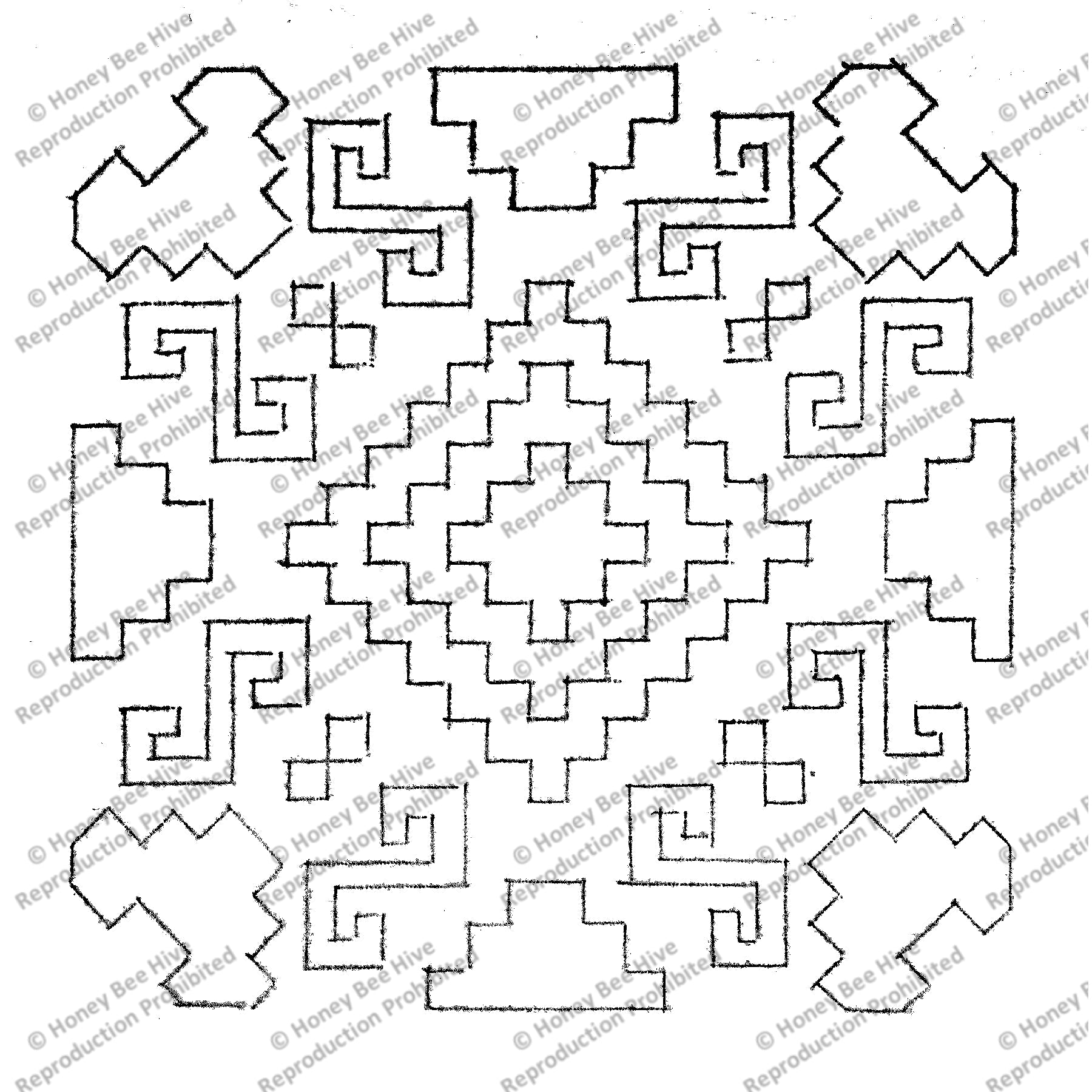 Pueblo Weave, rug hooking pattern