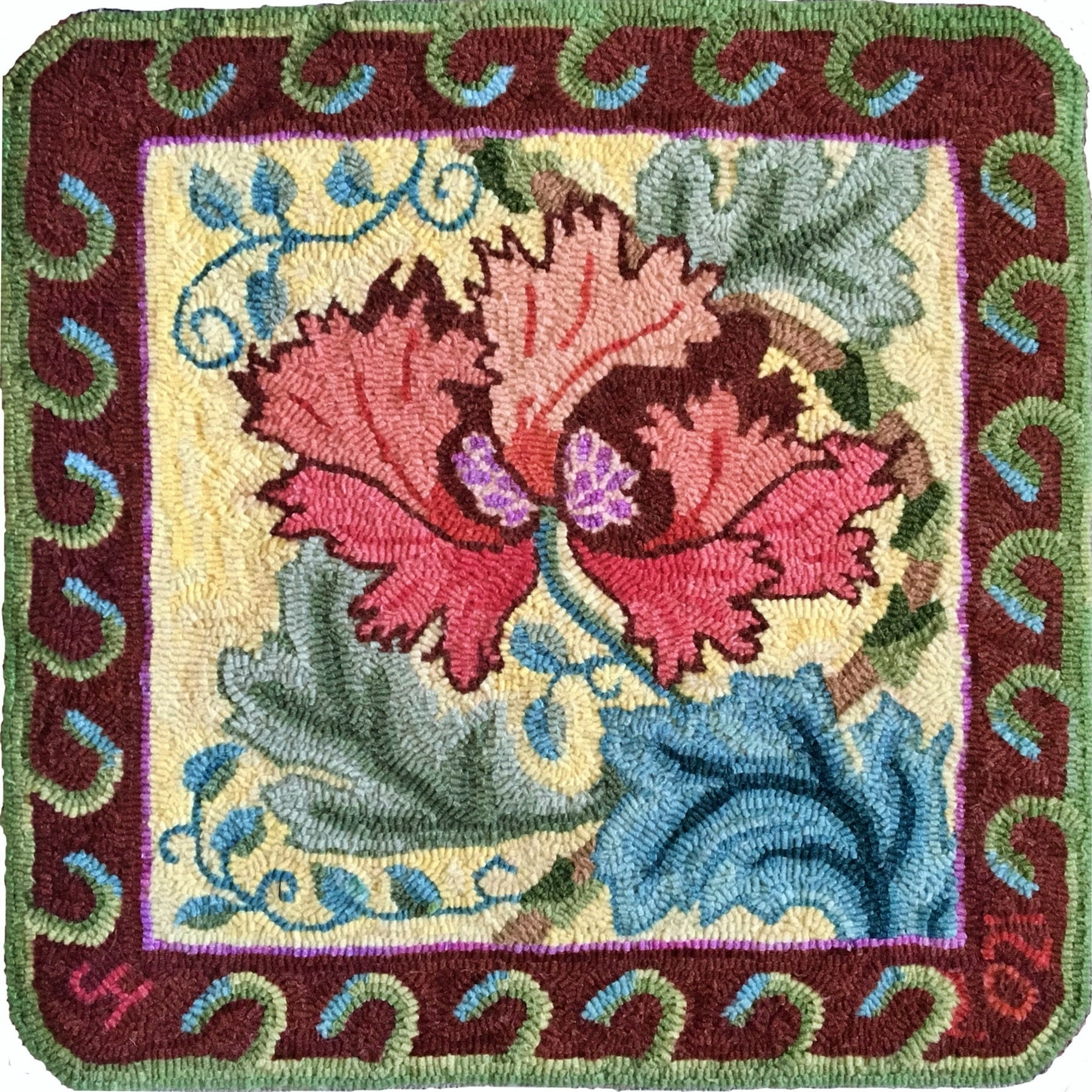 William Morris, rug hooked by Jane Holden