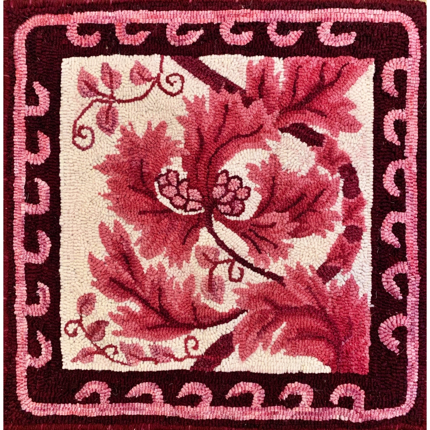 William Morris, rug hooked by Margaret Bedle