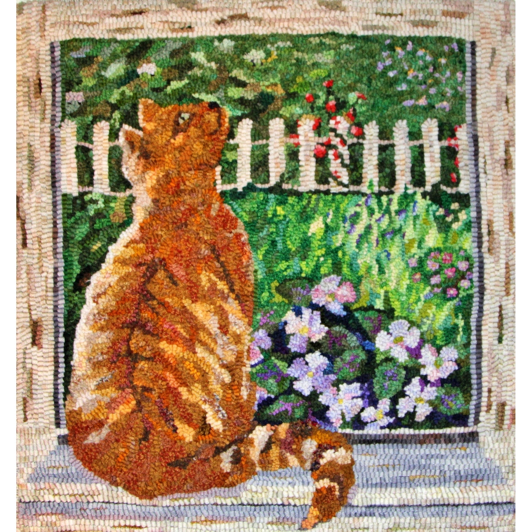 The Enchanted- Cat Only, rug hooked by Karen Duncklee