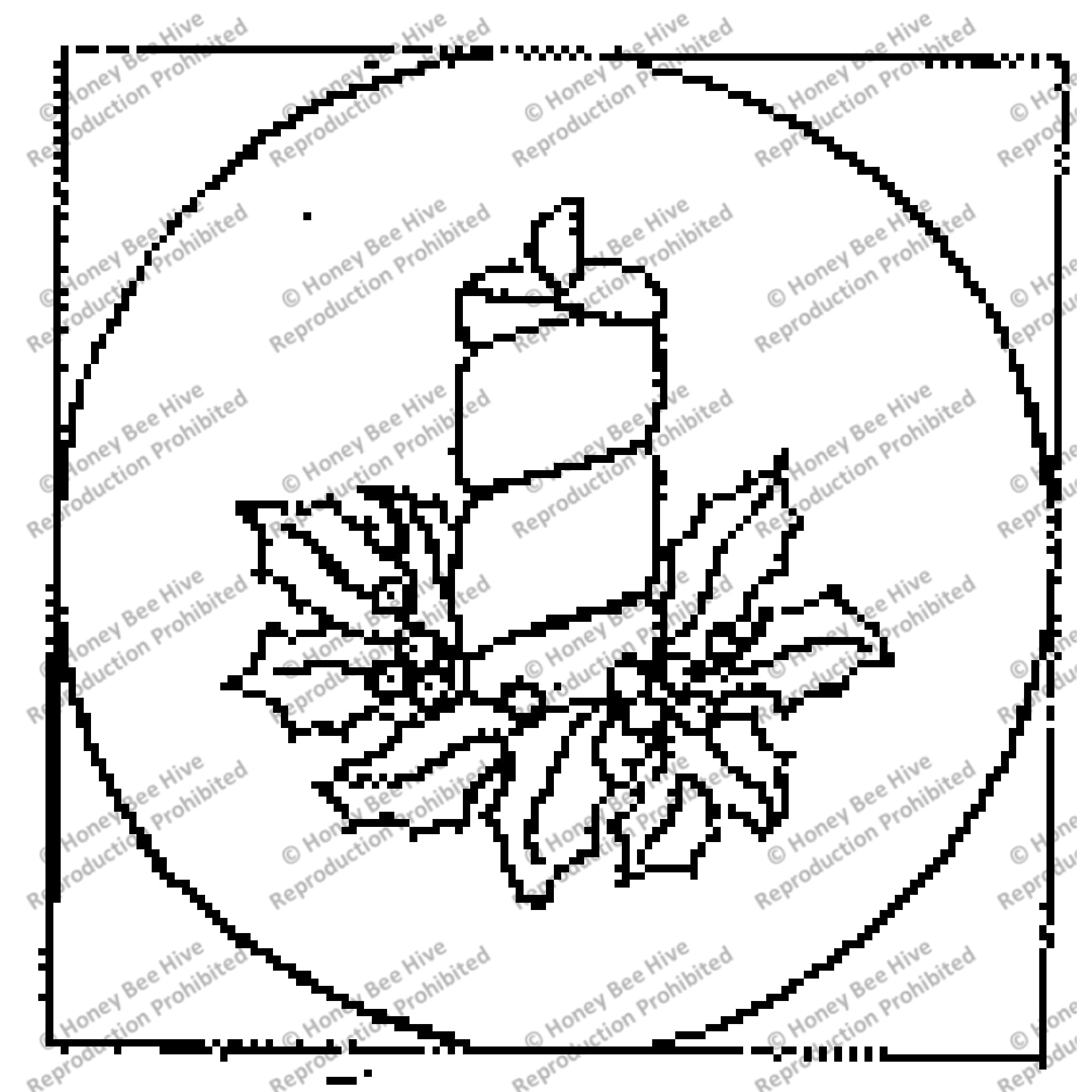 Christmas Candle, rug hooking pattern