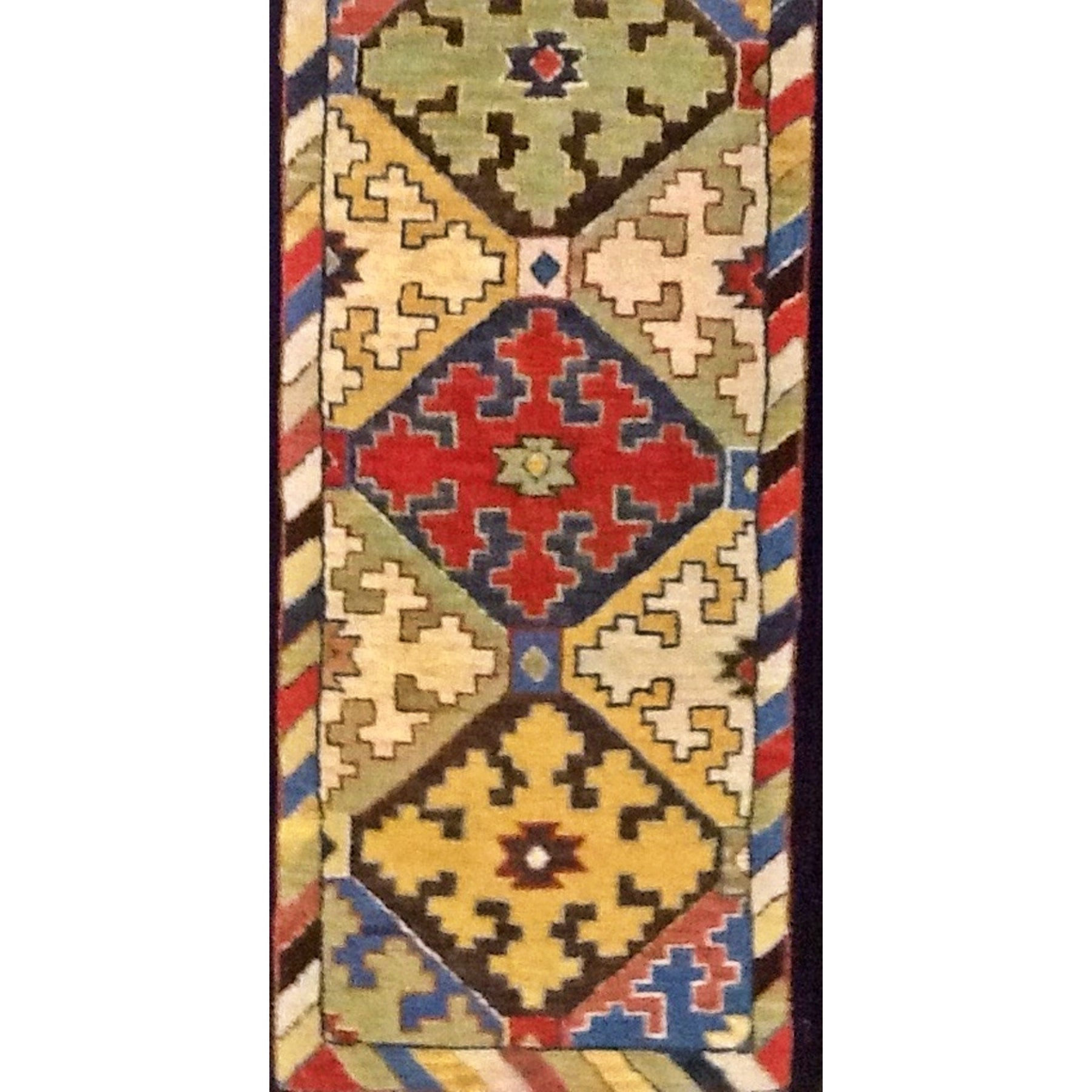 Kurdistan Runner, rug hooked by Jane McGown Flynn