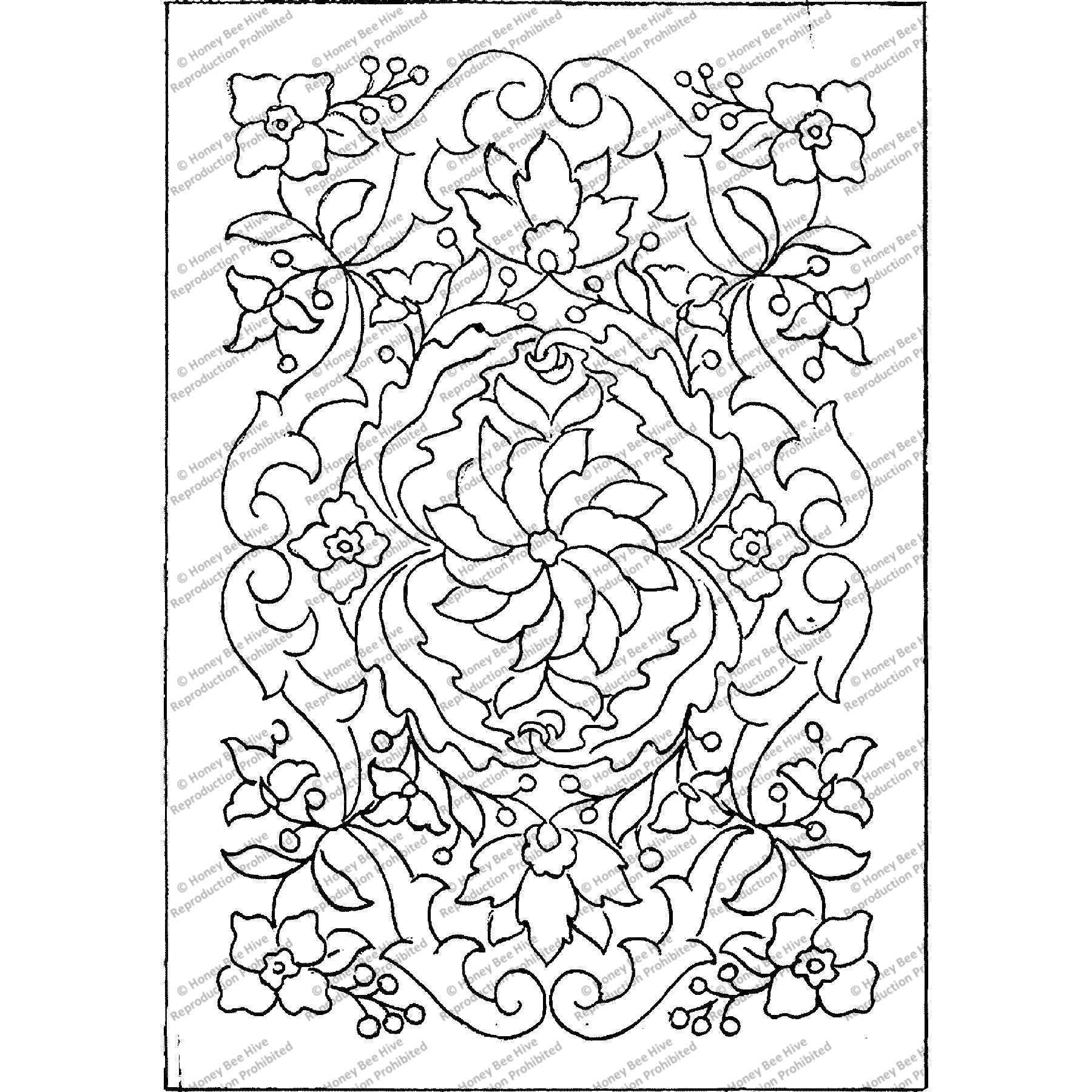 Gem Of Persia, rug hooking pattern