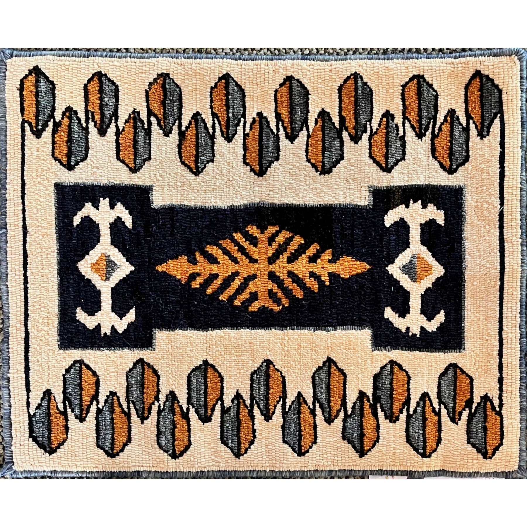 Marble Canyon, rug hooked by Jane McGown Flynn