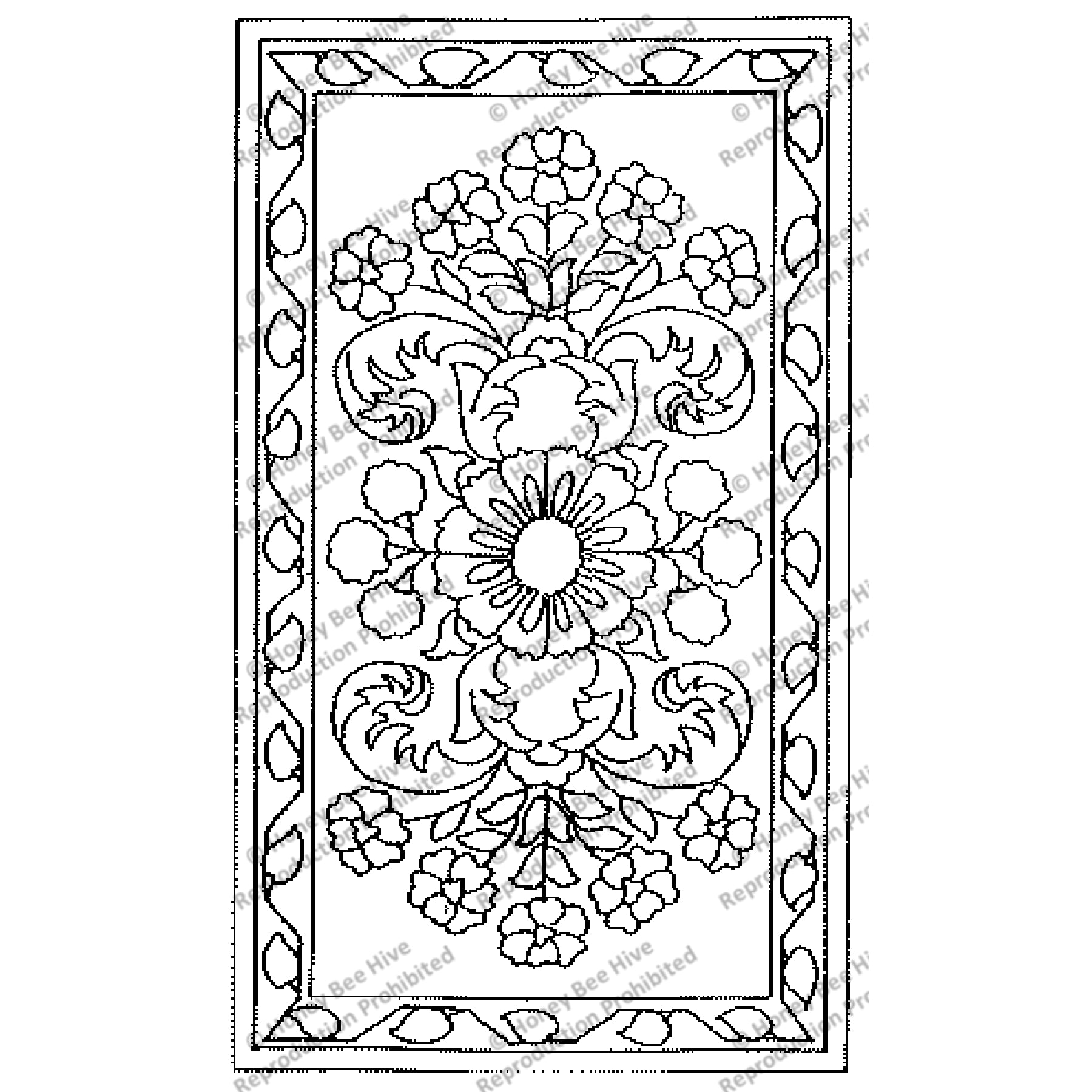 Desert Rose, rug hooking pattern
