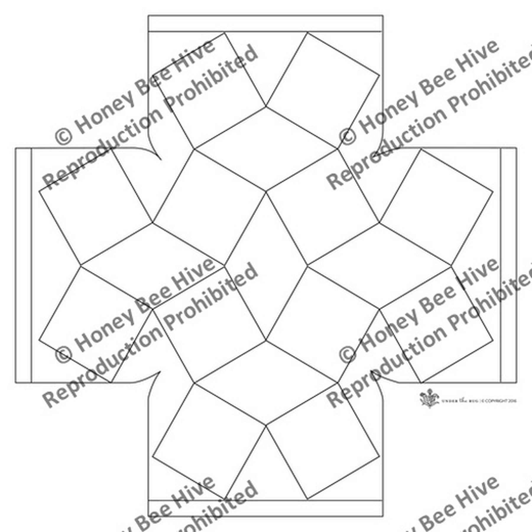 Tricky Geometric  - Square Footstool Pattern, rug hooking pattern