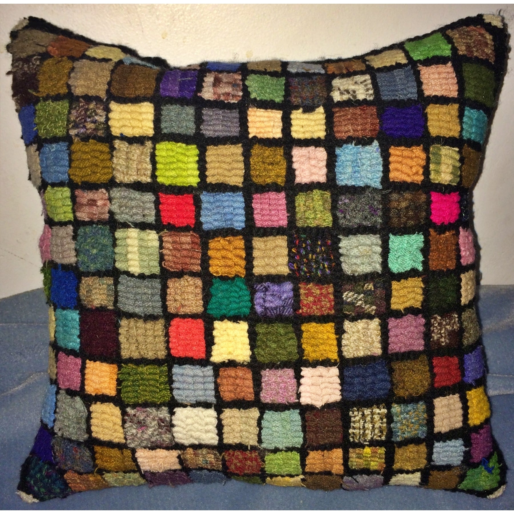 Gilbert Grid, rug hooked by Carolyn Cooke