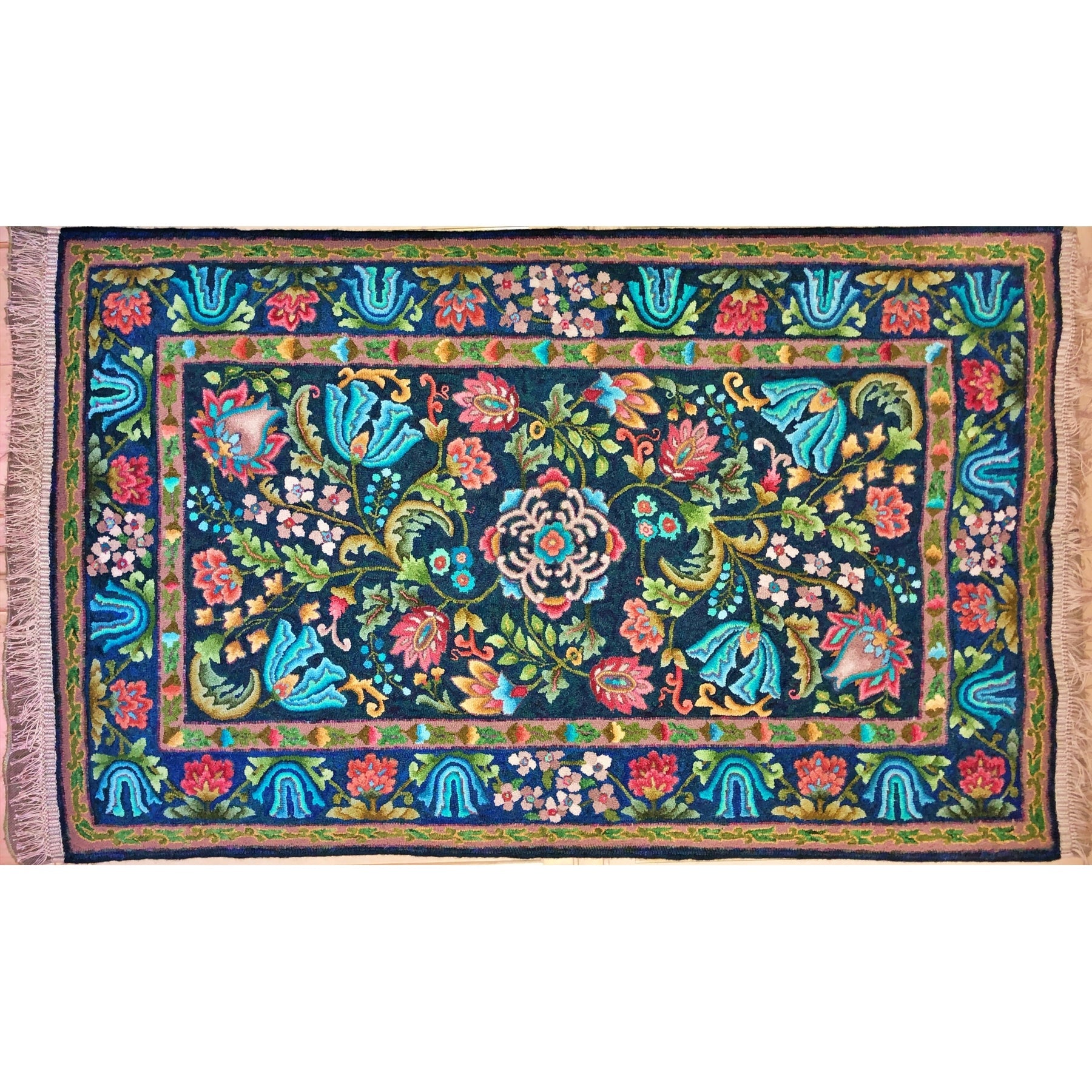 Song Of Persia, rug hooked by Vivily Powers