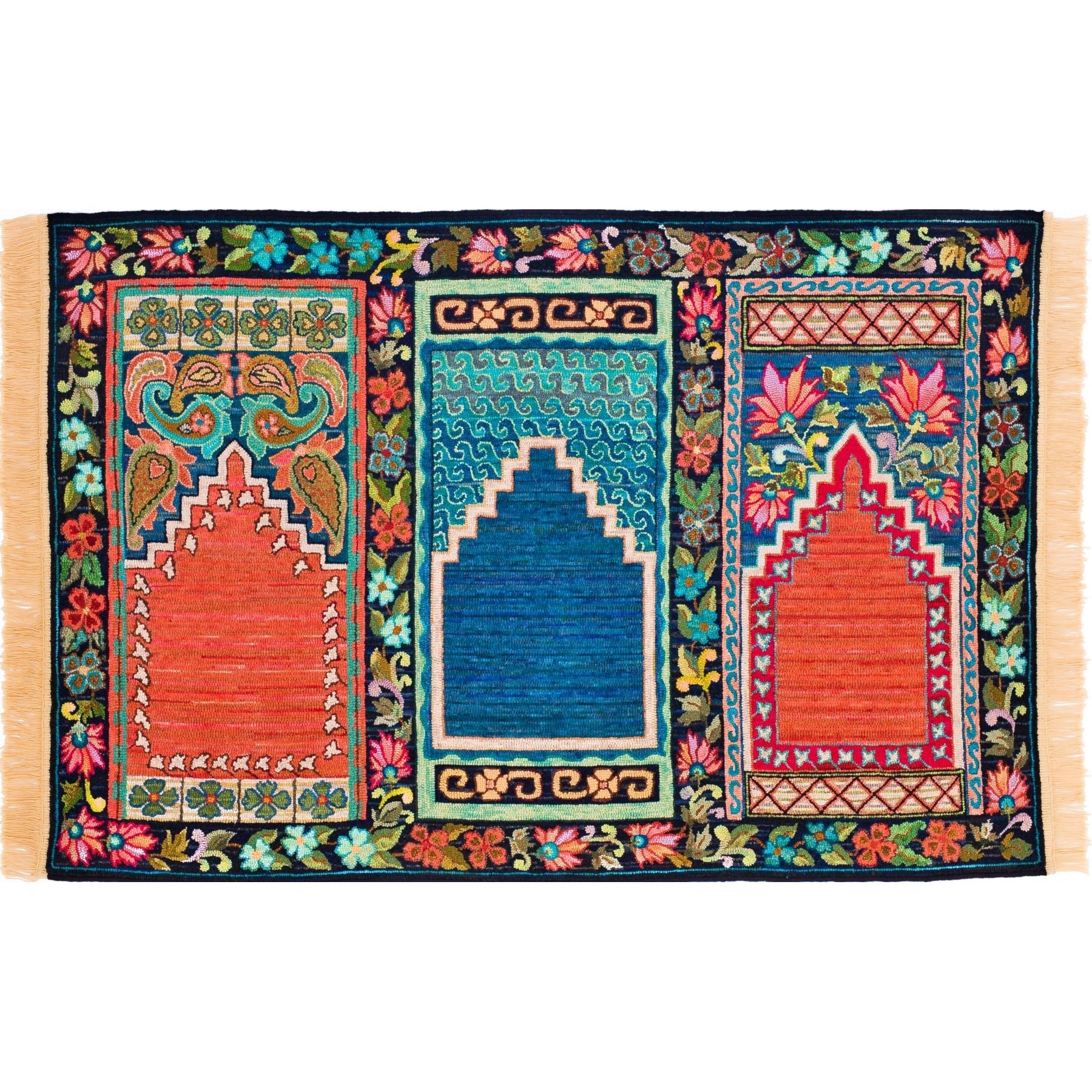 Corinthian Prayer, rug hooked by Darcy Baskin