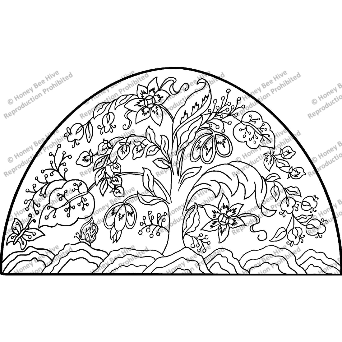 Rug Hooking Pattern: Dutchess Crewel (1095) | Honey Bee Hive Rug ...