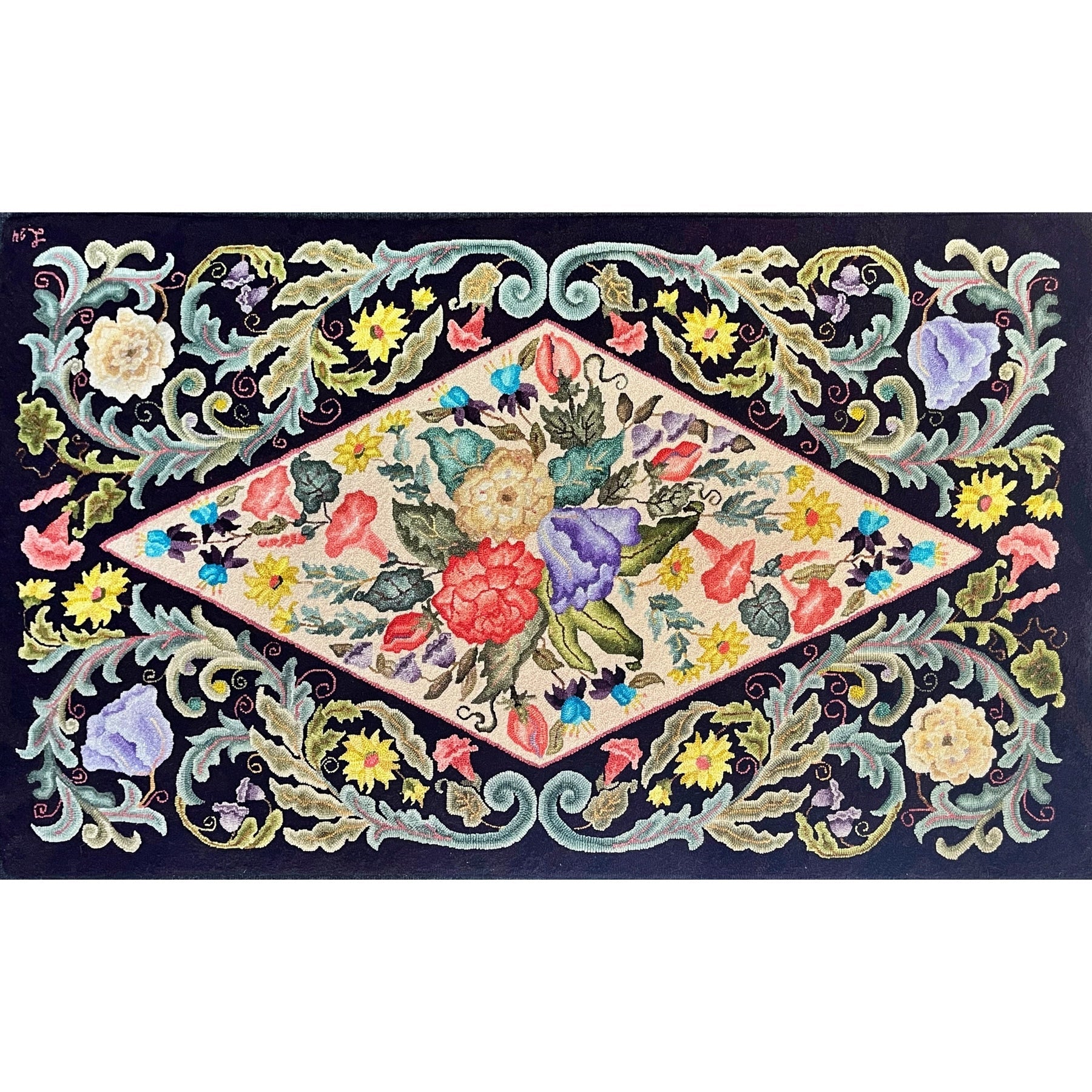 Ethel's Endowment, rug hooked by Laura Kenyon