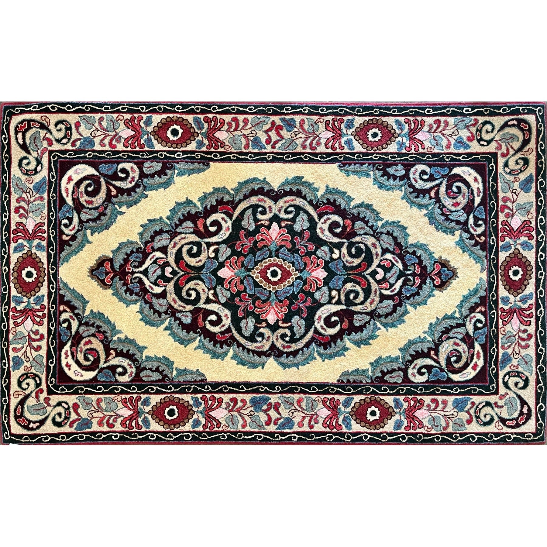 Kashi, rug hooked by Dawn Hebert