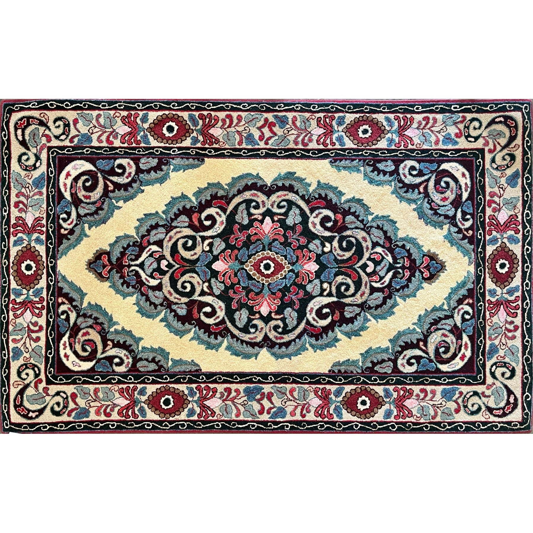 Kashi, rug hooked by Dawn Hebert