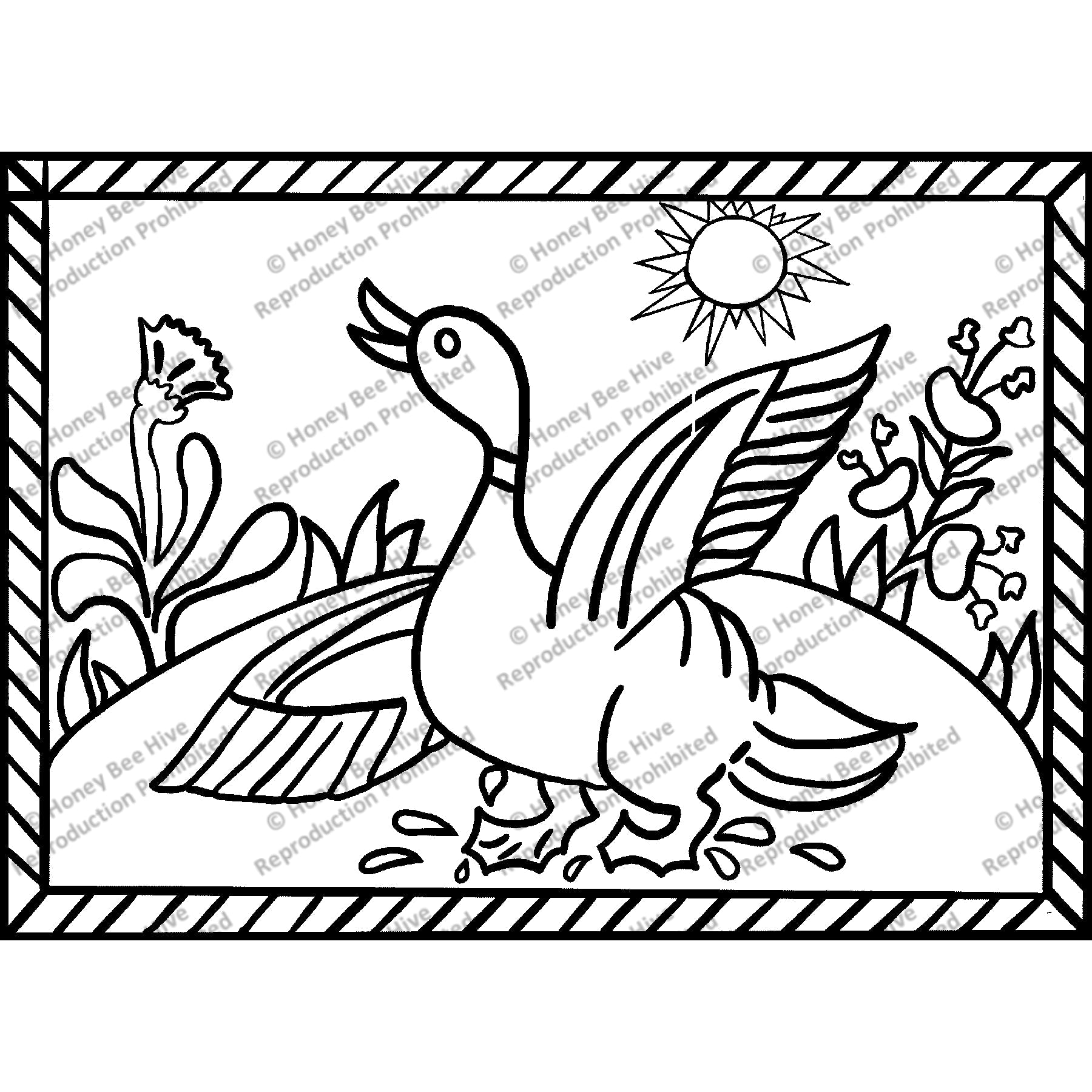 Puddle Duck, rug hooking pattern