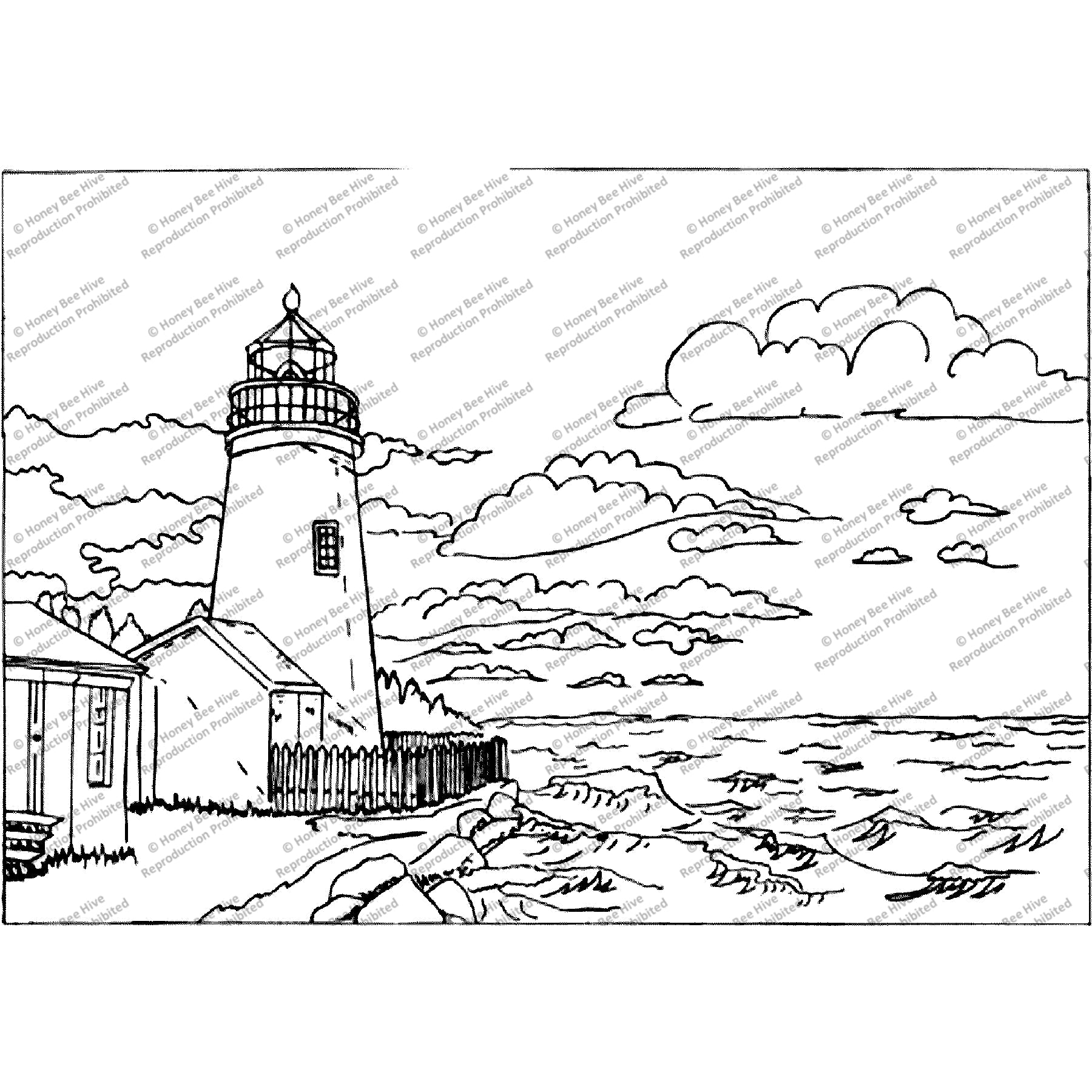 Pemaquid Light House - Small, rug hooking pattern