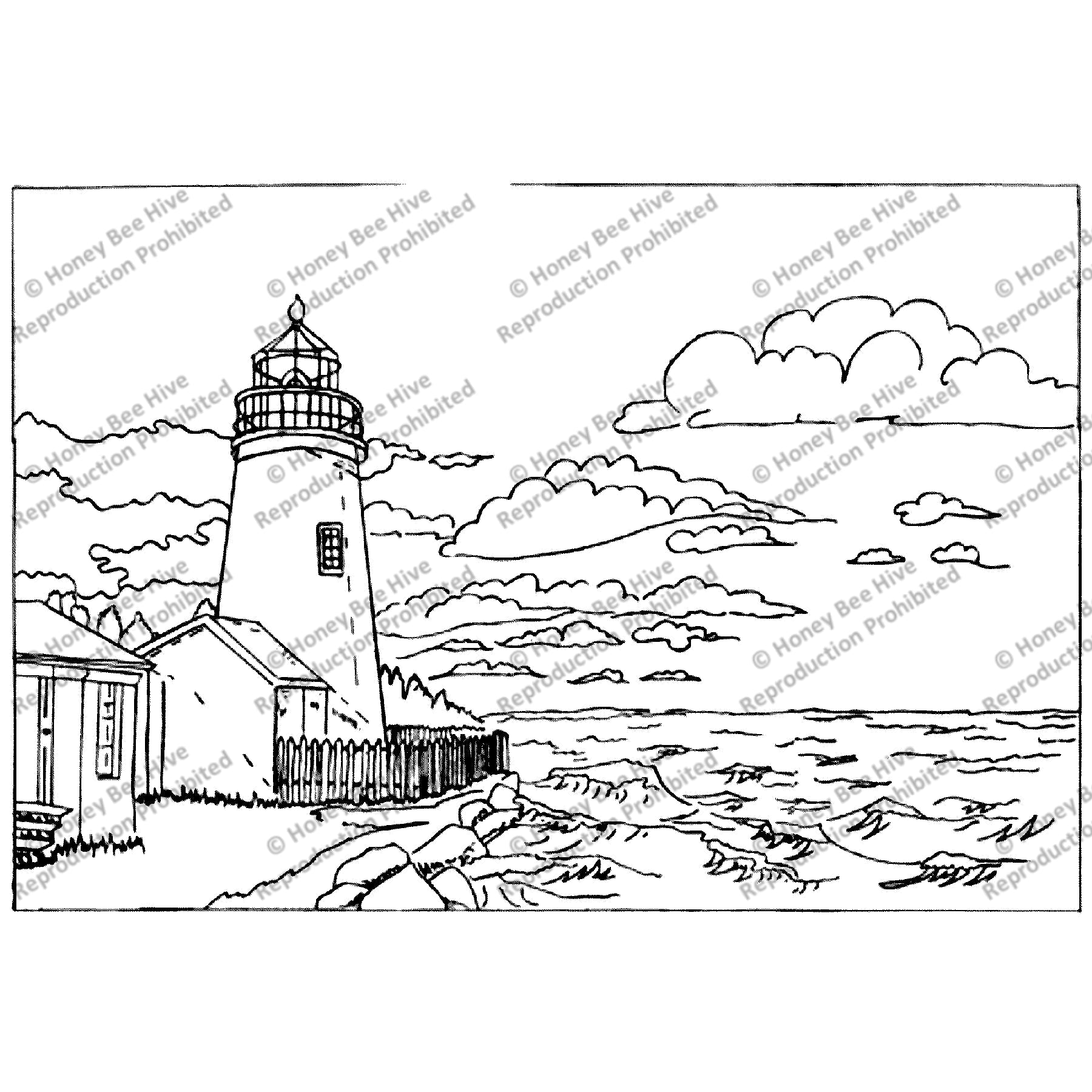 Pemaquid Light House, rug hooking pattern