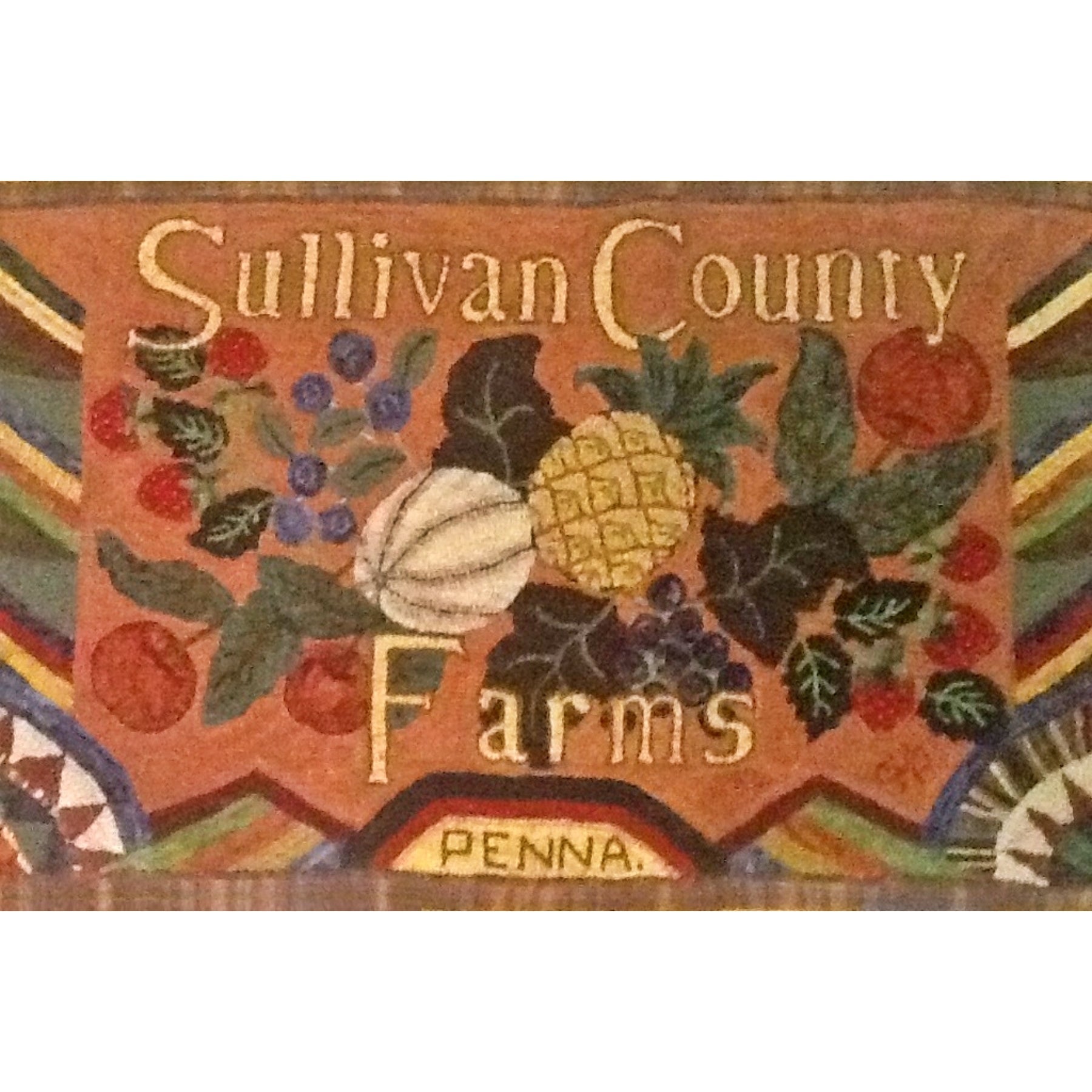 Primitive Fruit, rug hooked by Cheryl Halliday