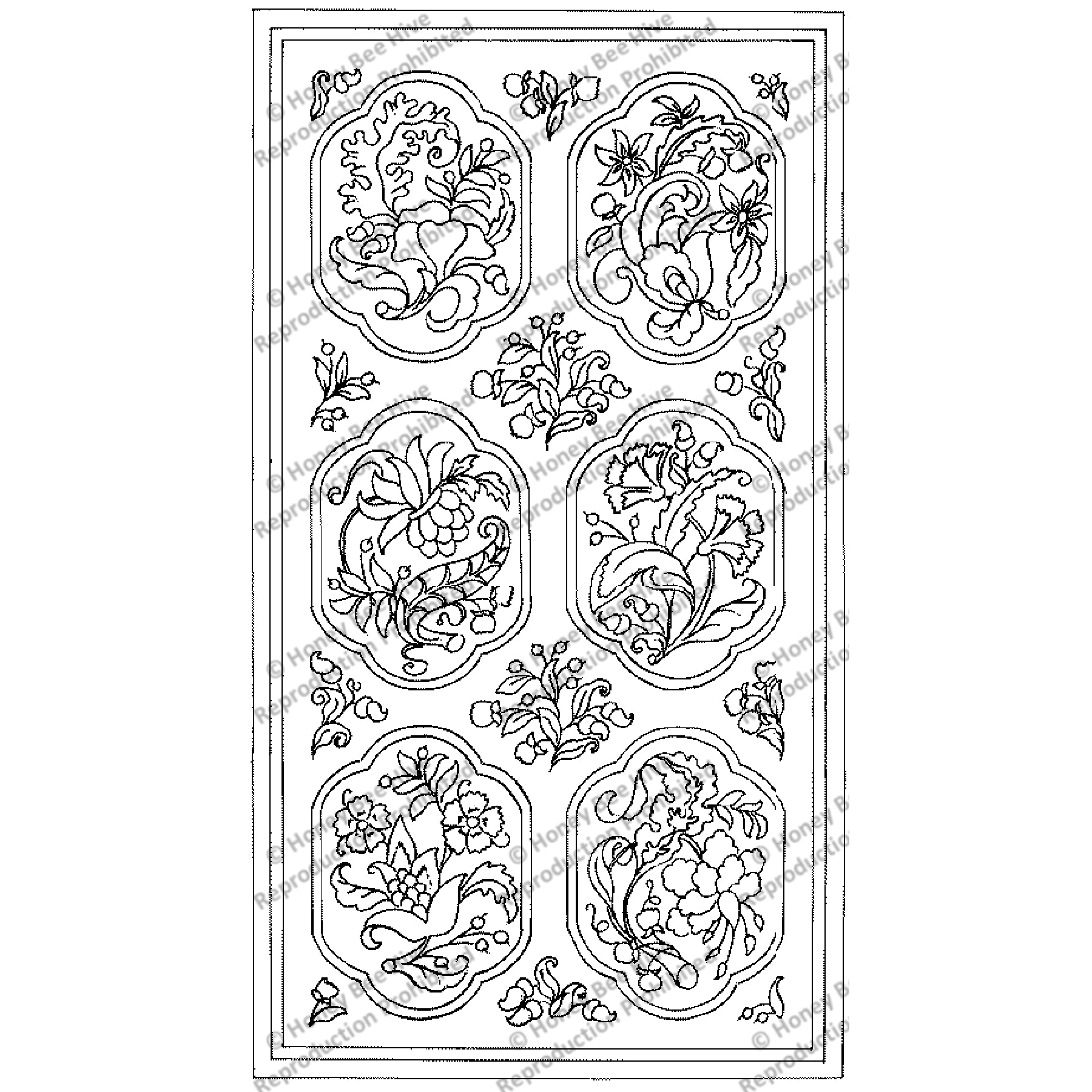 Juliet's Crewel, rug hooking pattern