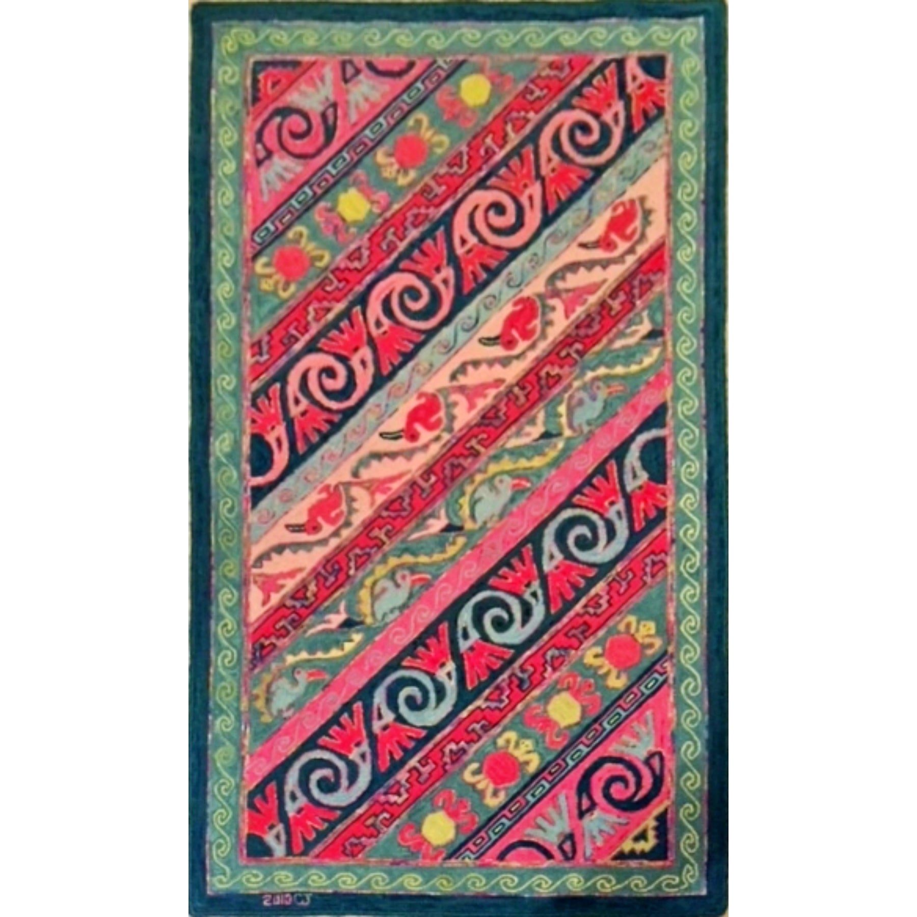 Lima, rug hooked by Carolyn Junemann