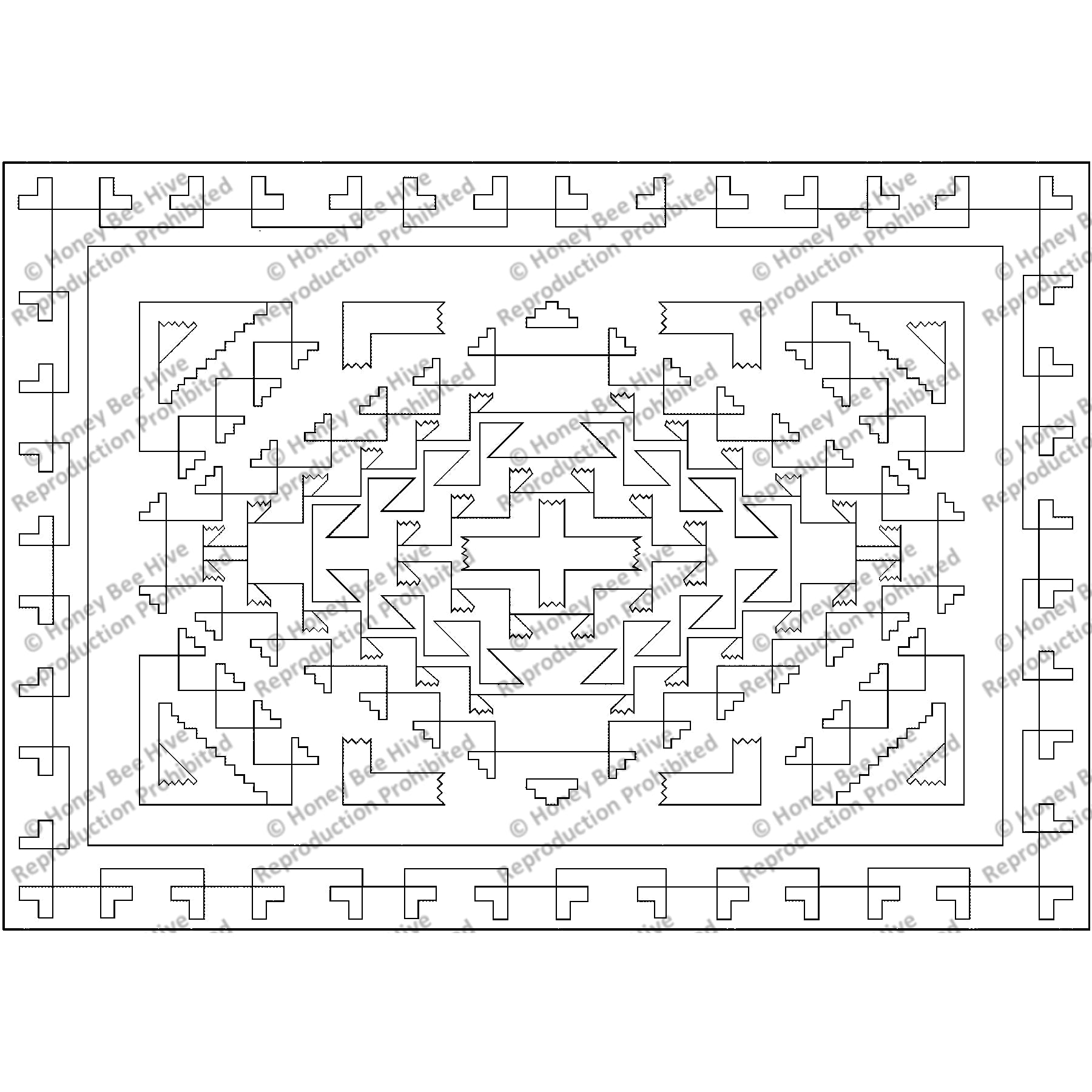 Q, rug hooking pattern