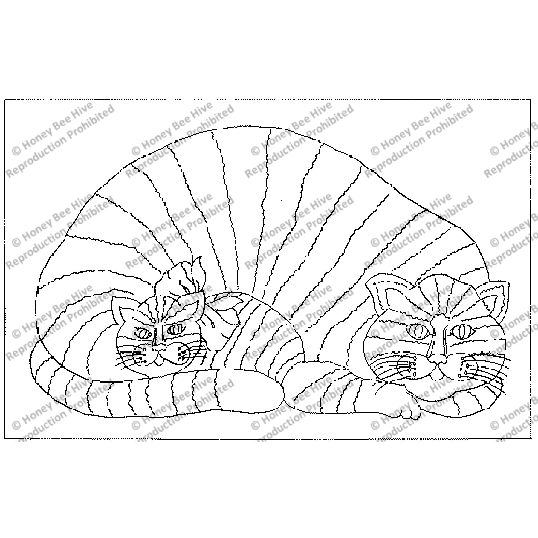 Tiger Rag Cat, rug hooking pattern