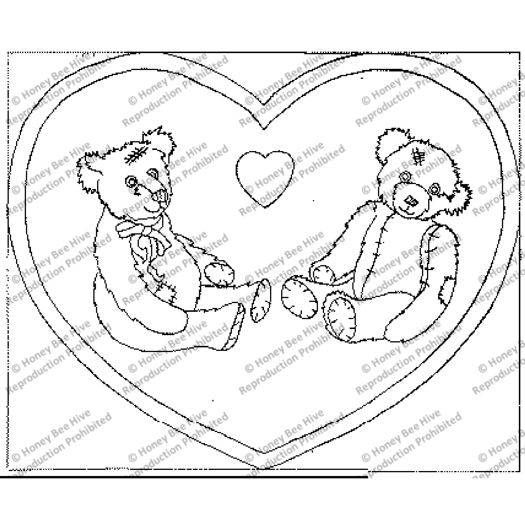 Happy Time Bears, rug hooking pattern