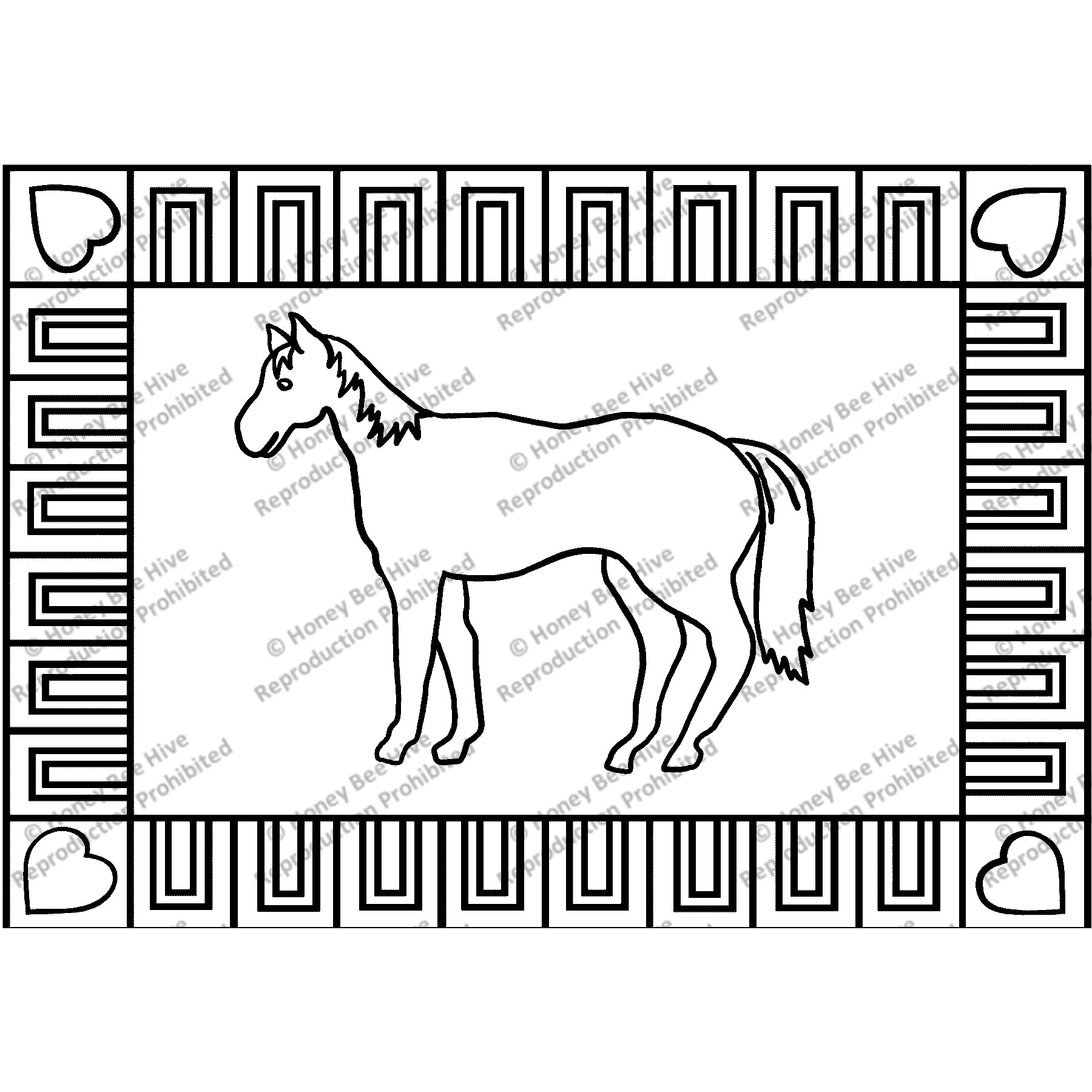 Peterson Pony, rug hooking pattern