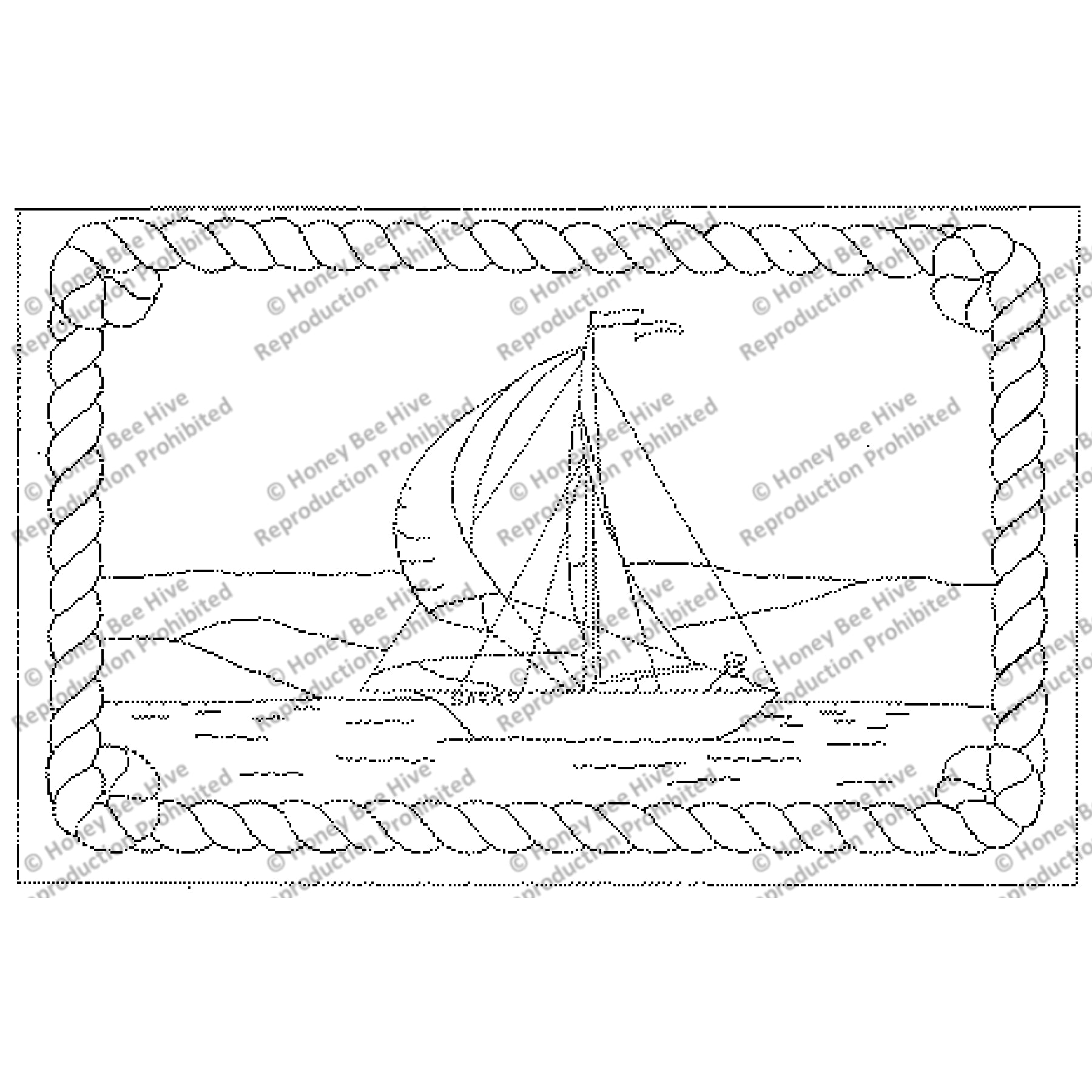 The Sloop Sara P, rug hooking pattern