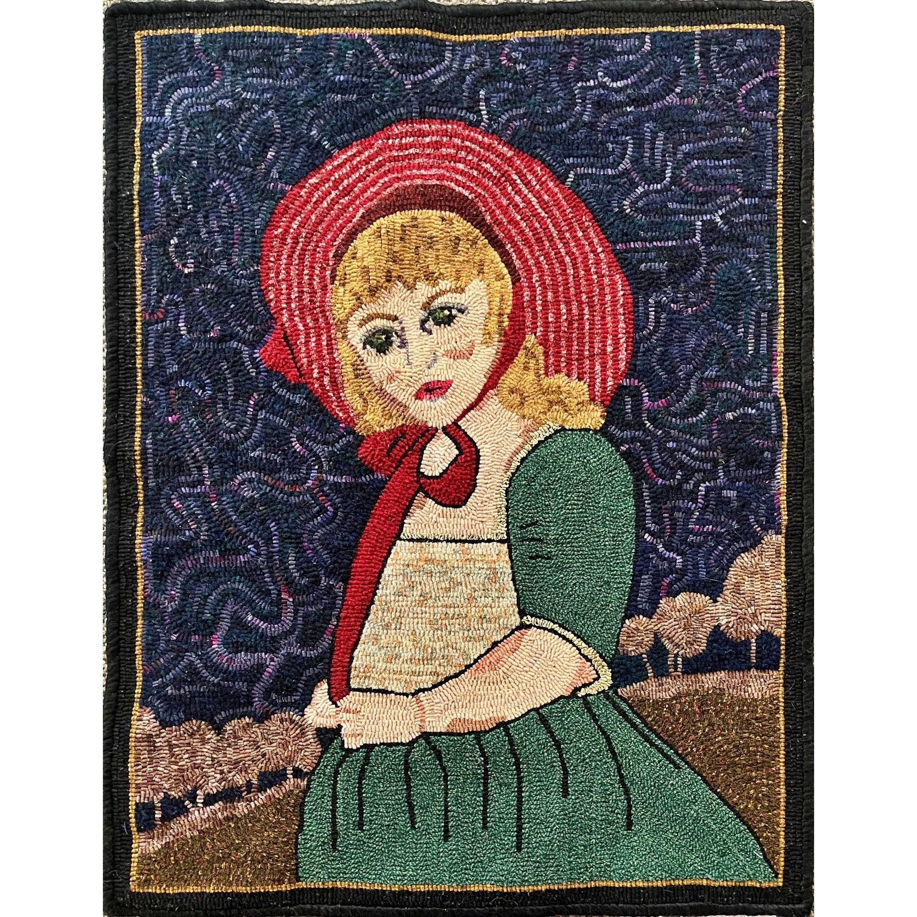 Amelia, rug hooked by Jo Turner