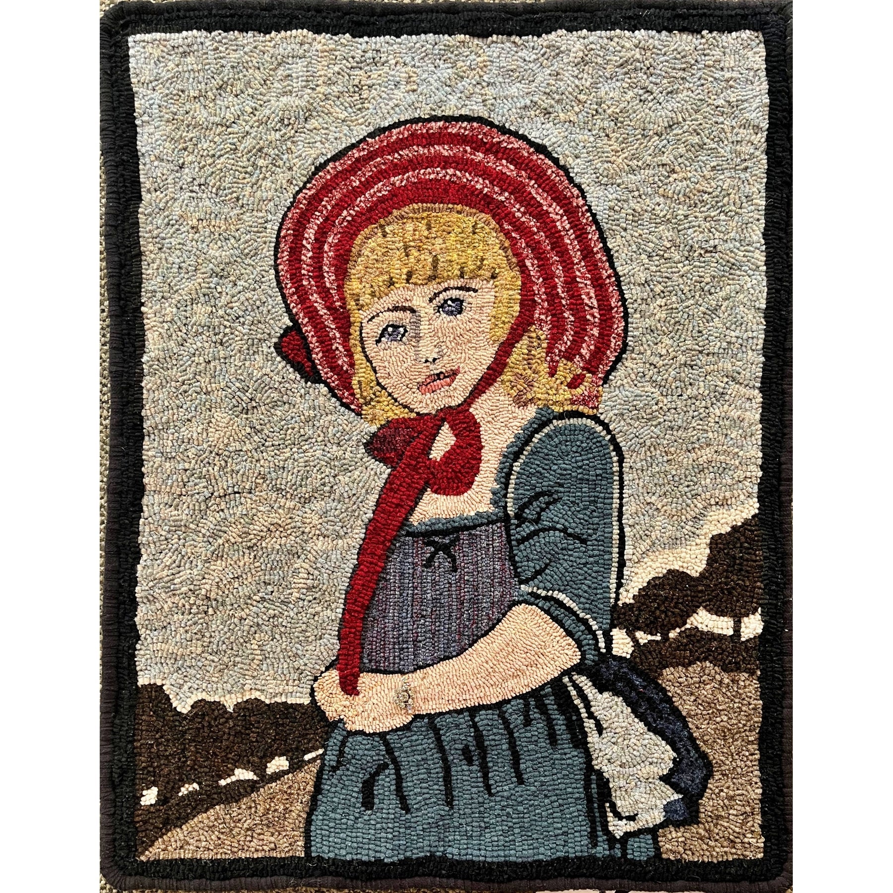 Amelia, rug hooked by Julie Oles