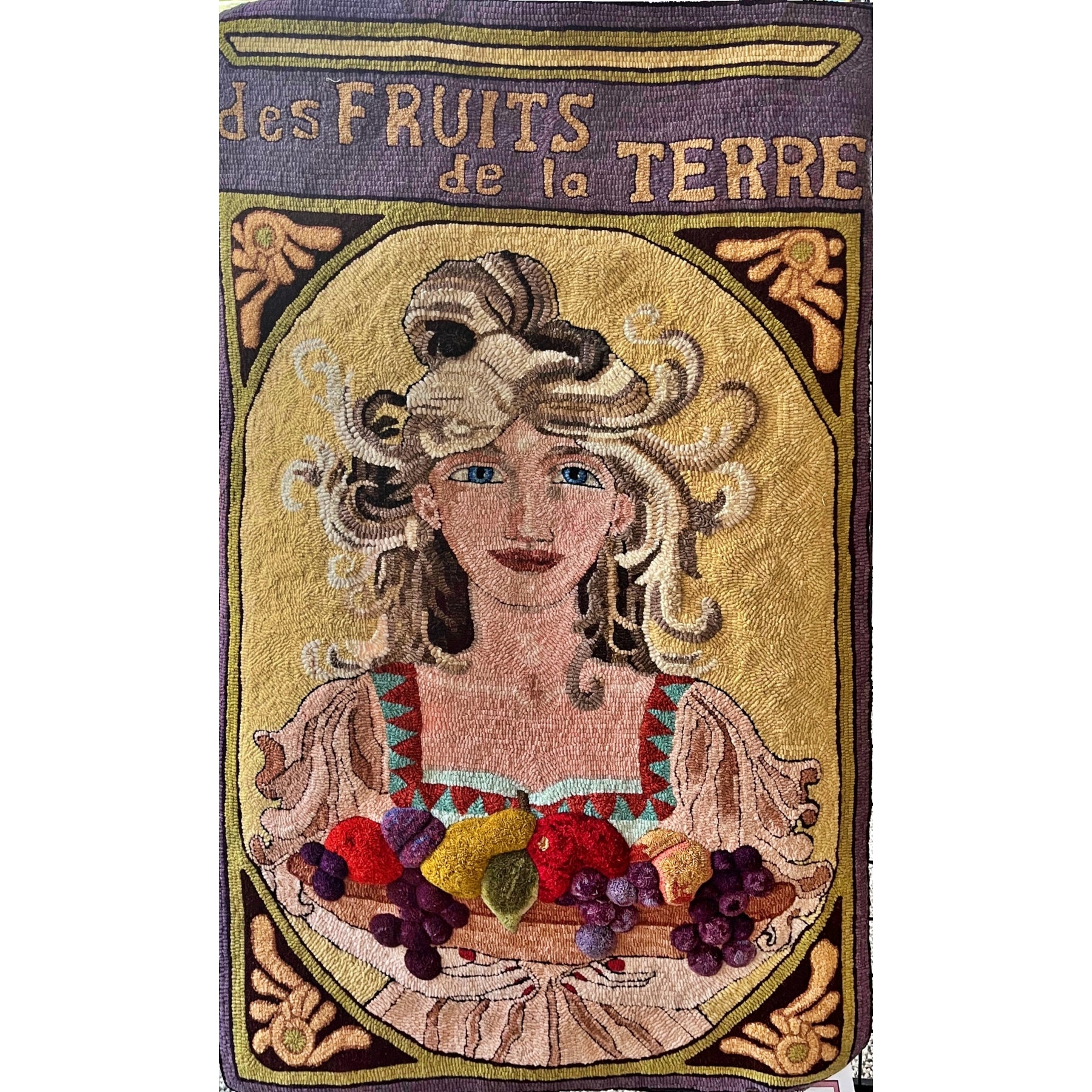 Fruits Of The Earth, rug hooked by Marianne Relka