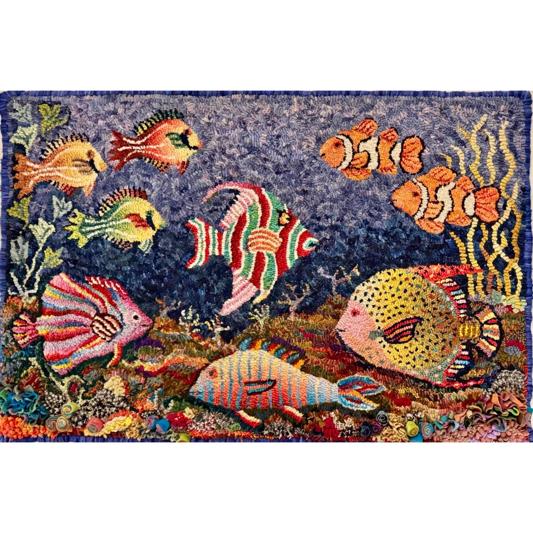 Coral Reef, rug hooked by Brenda Anderson