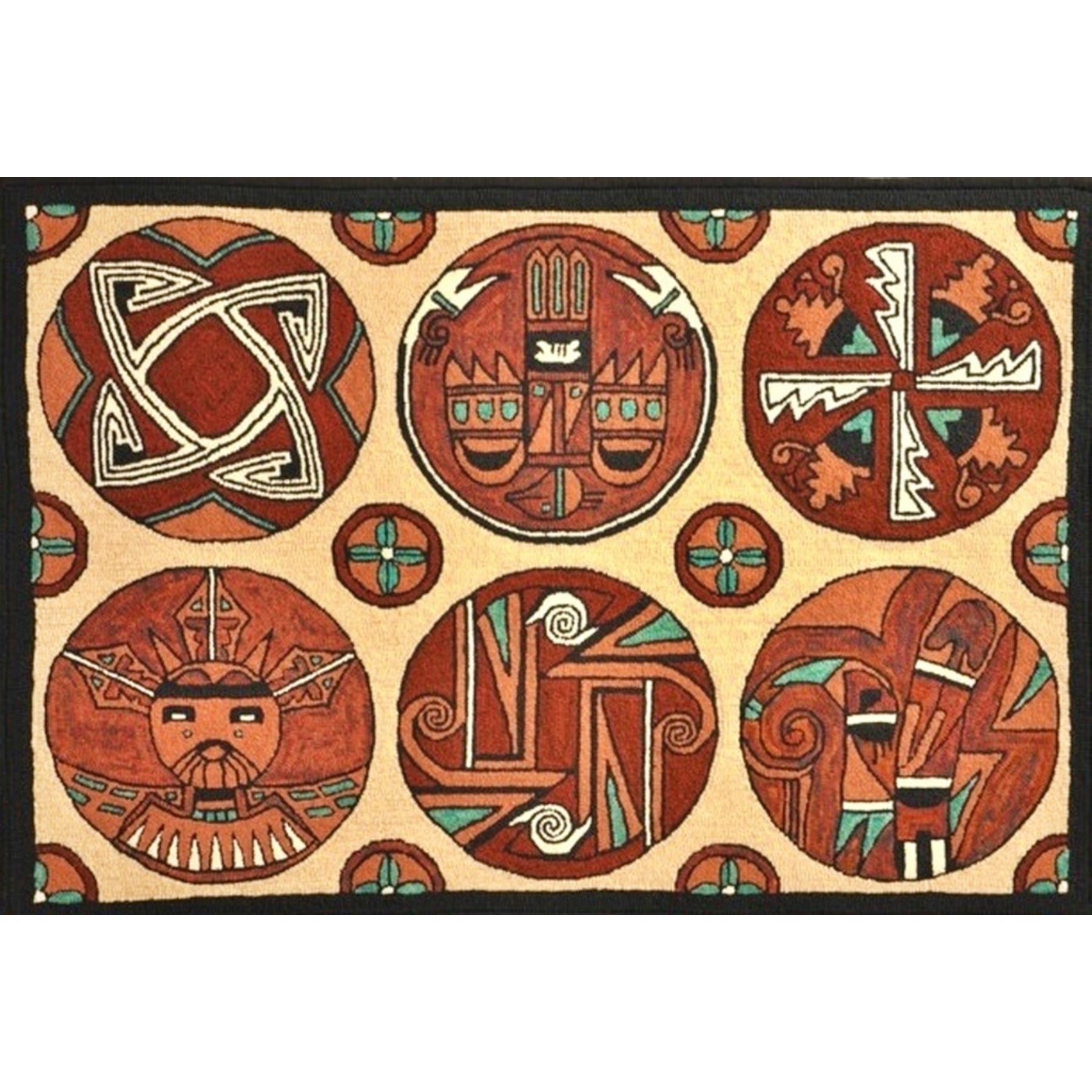 Mimbres, rug hooked by Phyllis Monjar