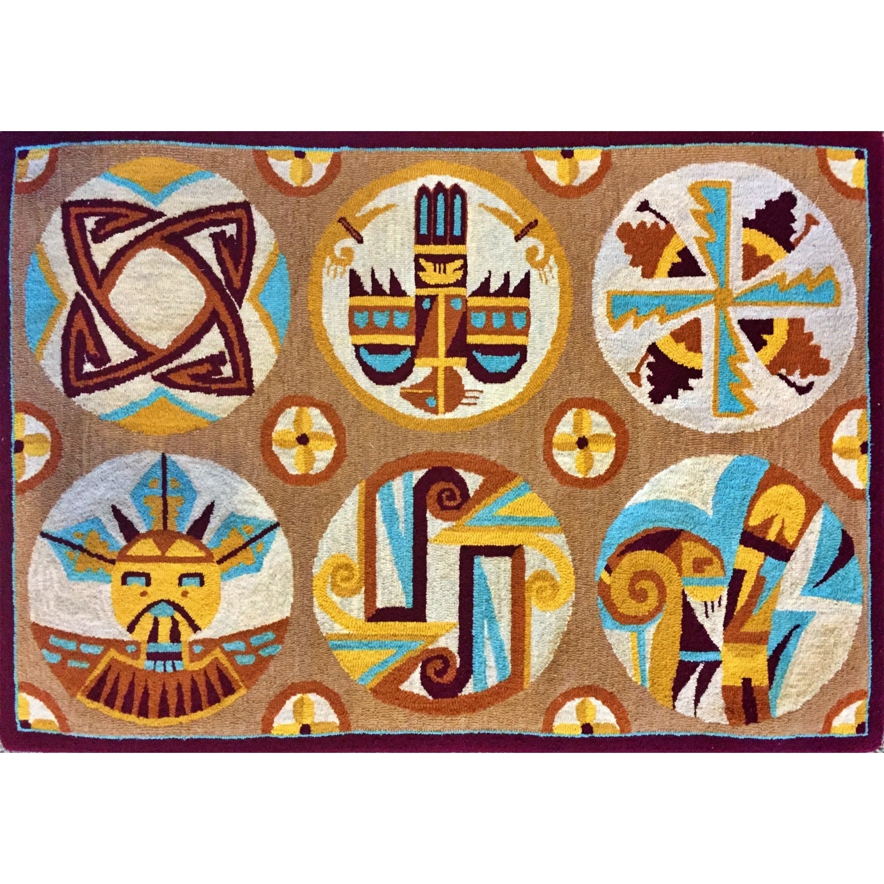 Mimbres, rug hooked by Kathy Kovaric; Diana Fultz; Jule Gibson & Adrienne Prince