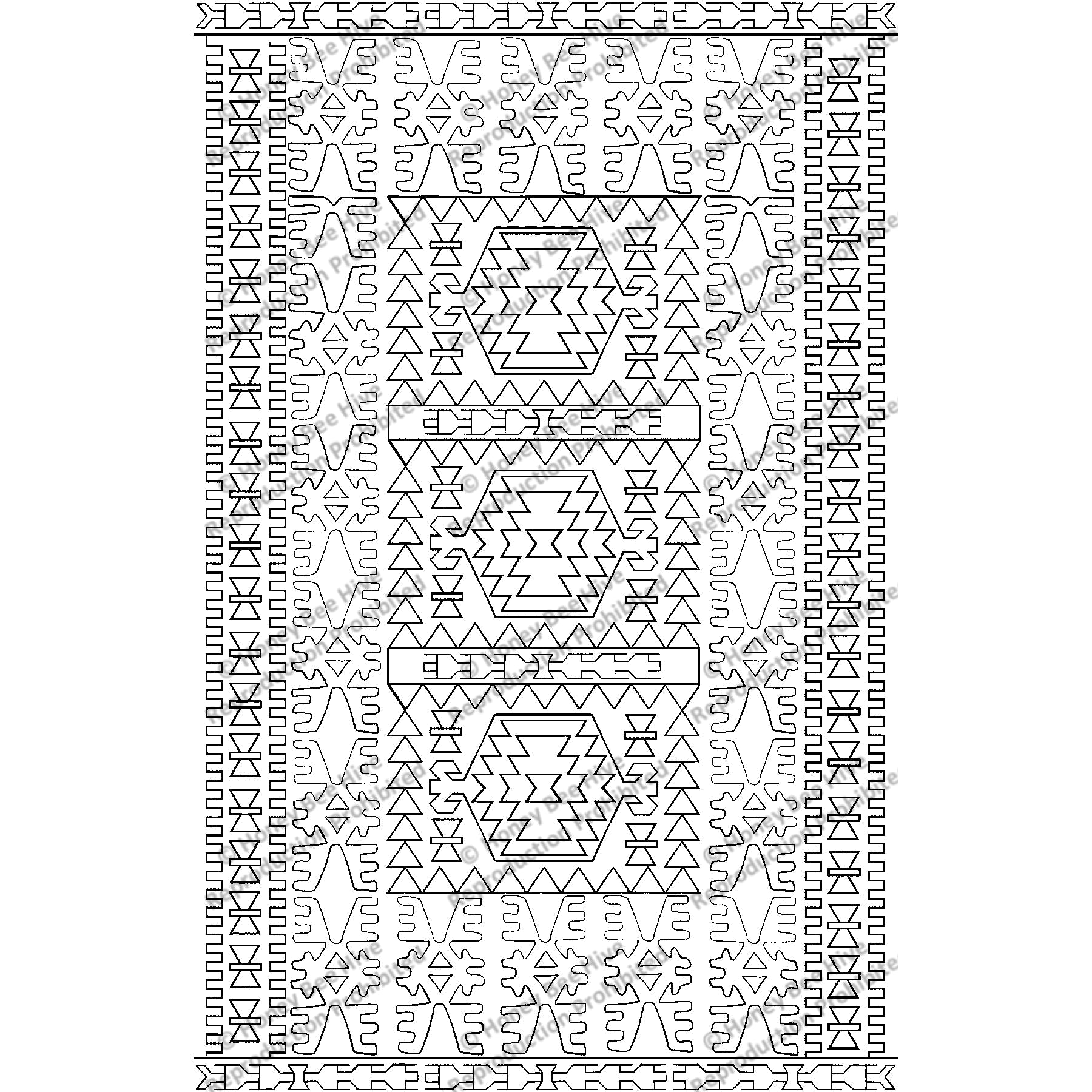 Tribal Kilim - Large, rug hooking pattern