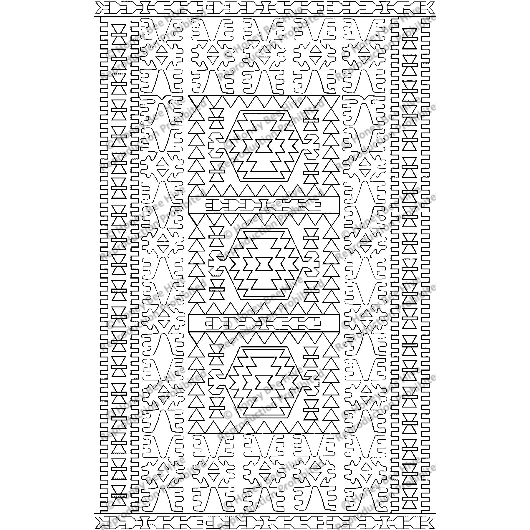 Tribal Kilim - Large, rug hooking pattern