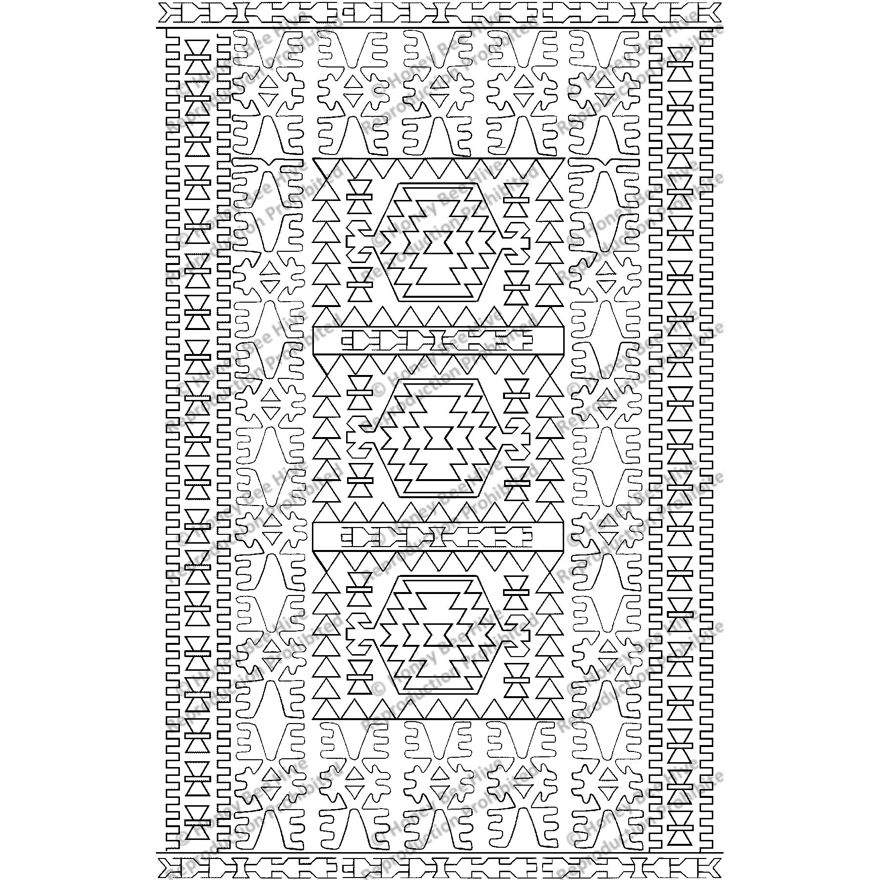 Tribal Kilim, rug hooking pattern