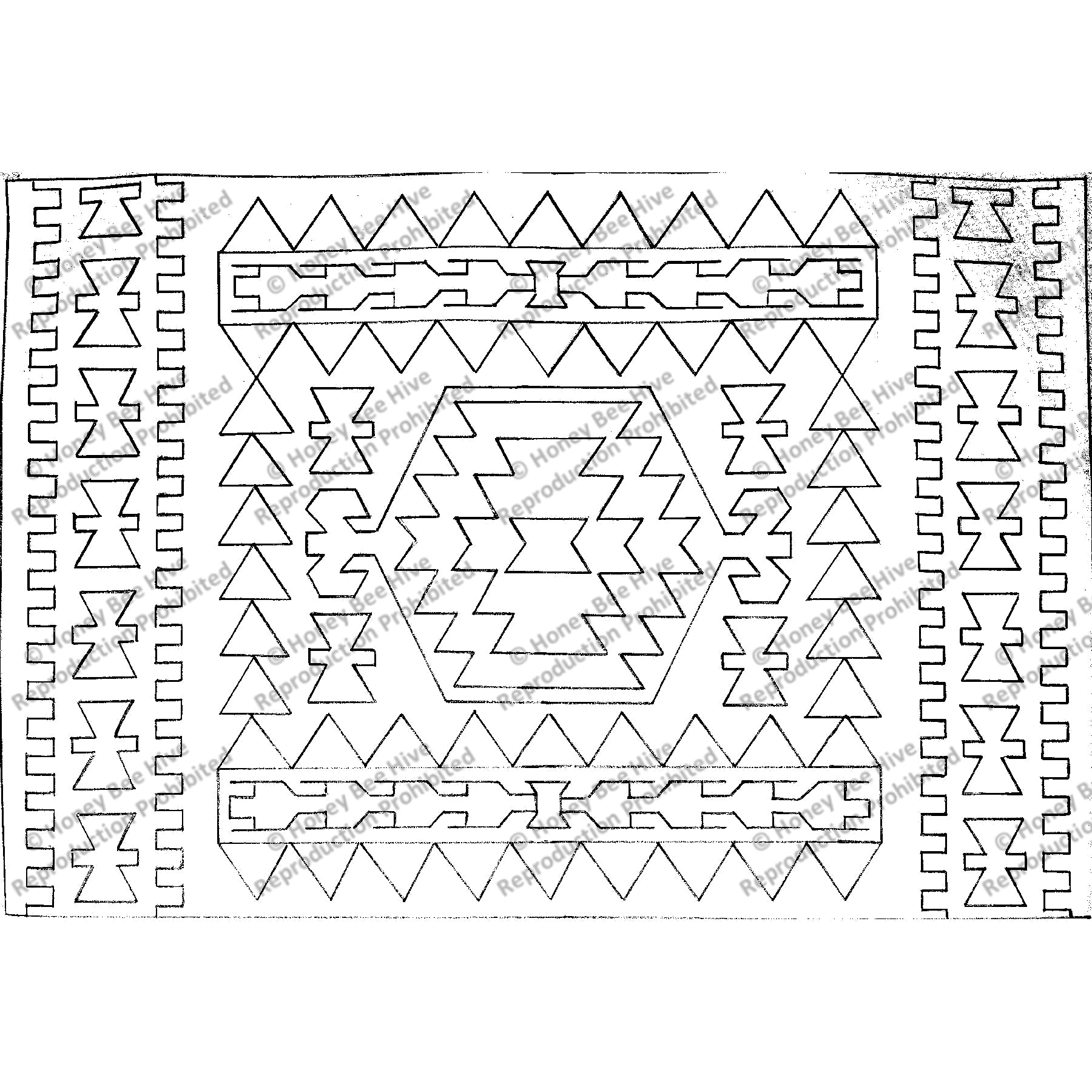 Mini Tribal Kilim, rug hooking pattern