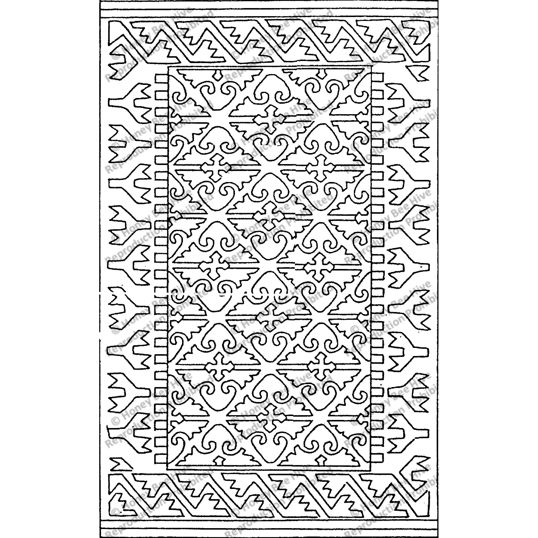 Cankiri, rug hooking pattern