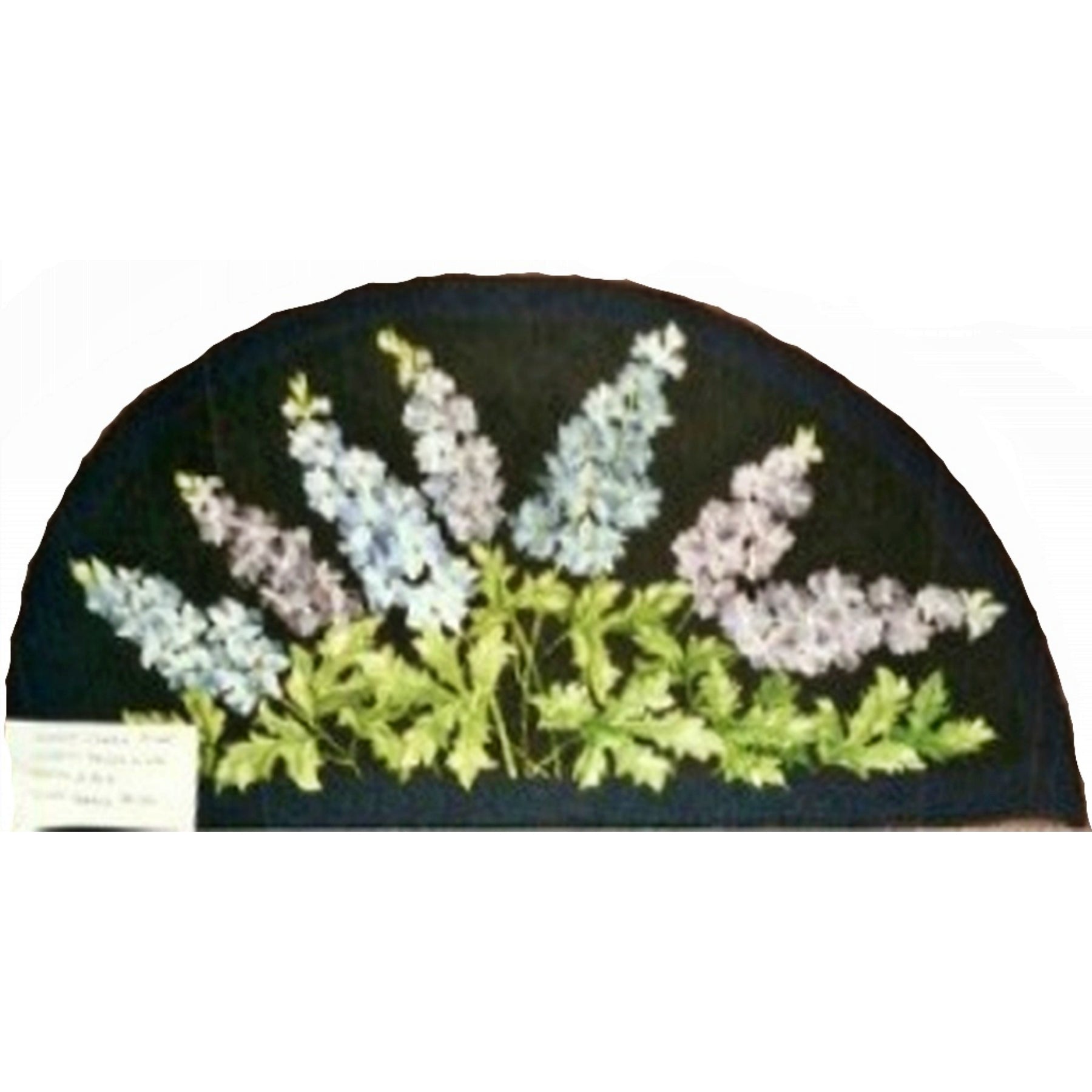 Delphinium, rug hooked by Sandra Brant