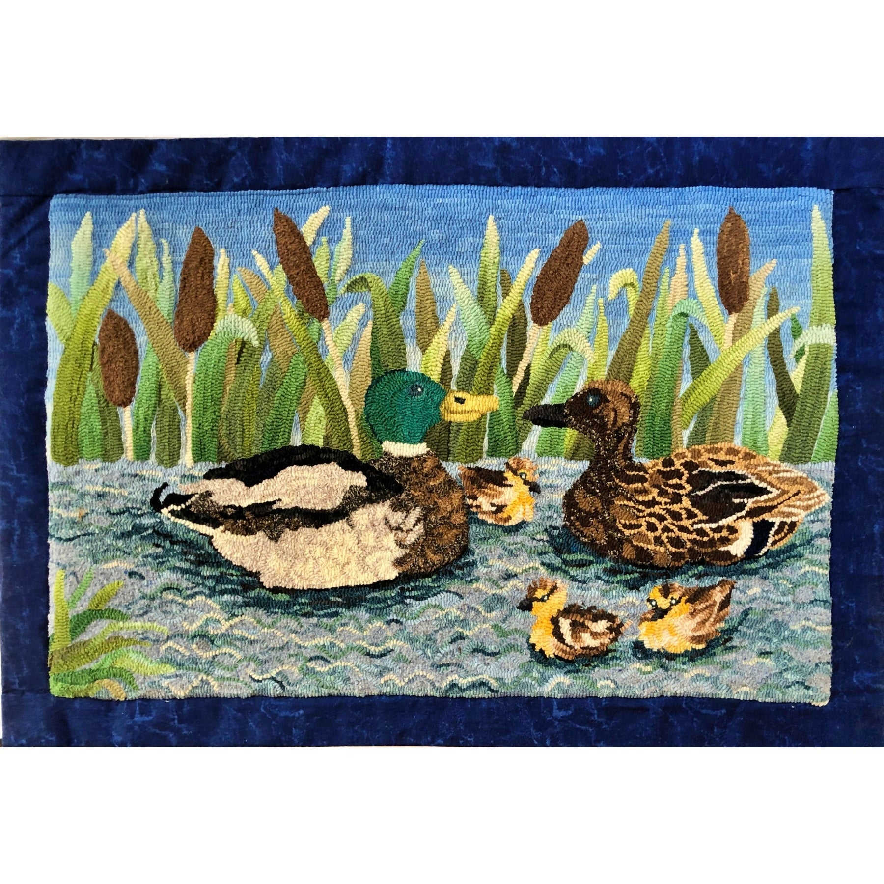 The Mallard Family, rug hooked by Akiko Komatsuzaki